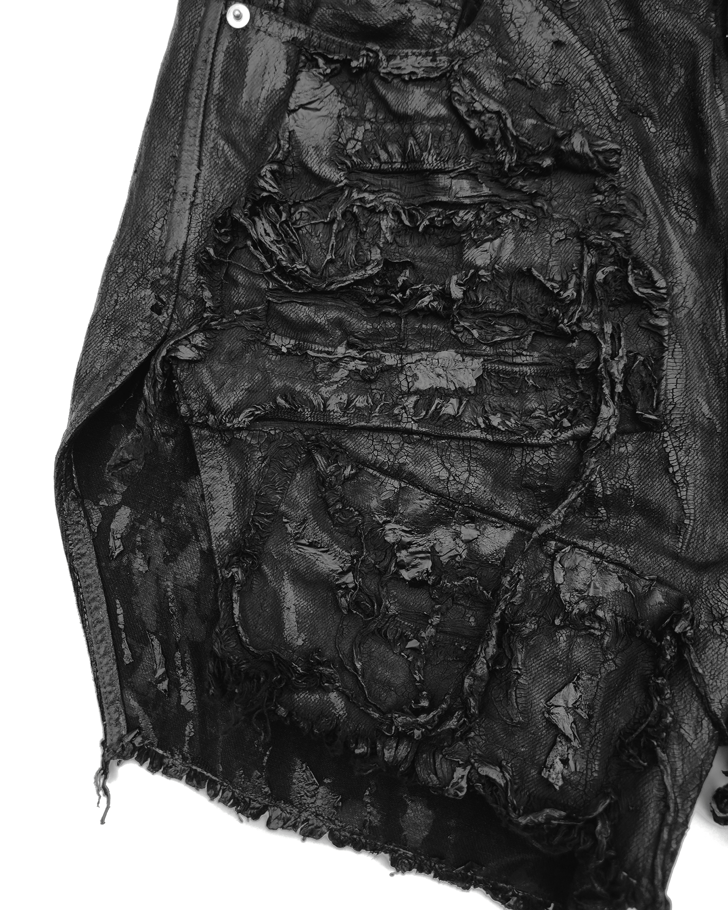 Rick Owens Rick Owens Coated Denim Distressed Cut Off Shorts Size 30" / US 8 / IT 44 - 3 Thumbnail