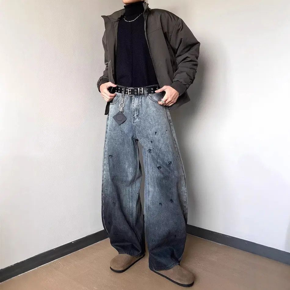 Japanese Brand Retro loose splashed ink gradient jeans Size US 32 / EU 48 - 2 Thumbnail