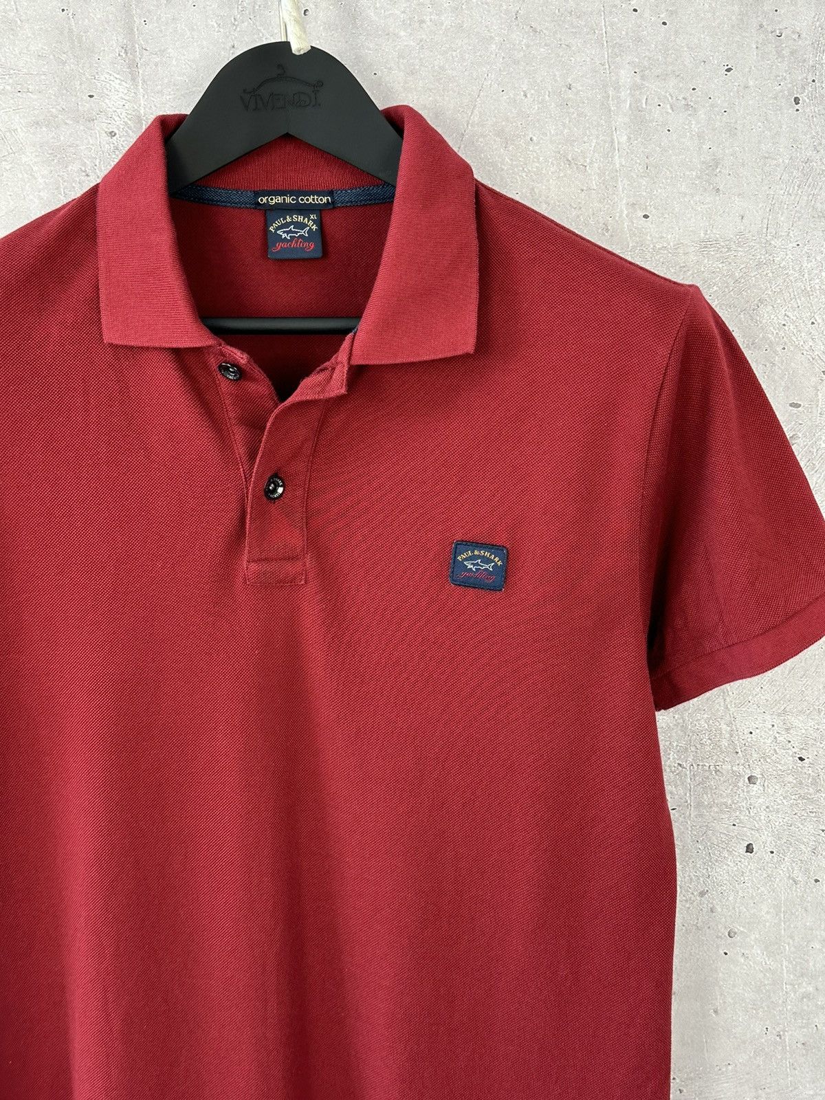 Paul & Shark Paul&Shark Organic Cotton Burgundy Logo Short Sleeve Polo Size US M / EU 48-50 / 2 - 2 Thumbnail