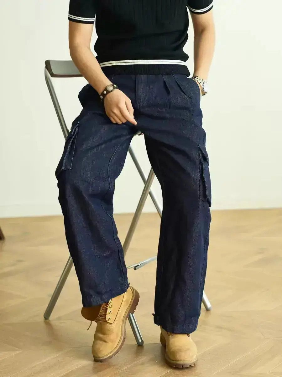 Japanese Brand American Multi-Pocket Straight Leg Jeans Size US 32 / EU 48 - 6 Thumbnail