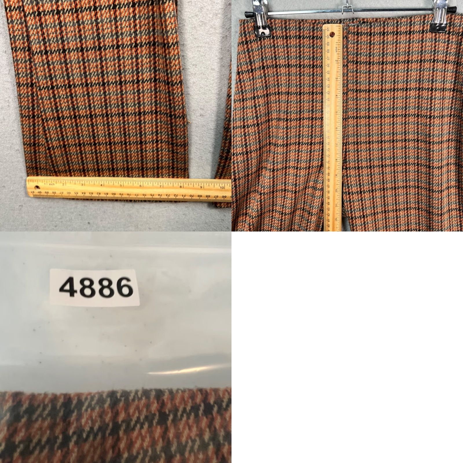 Urban Outfitters Urban Outfitters Womens Medium Brown Plaid High-Waisted Straight Leg Pants Size 32" / US 10 / IT 46 - 8 Thumbnail