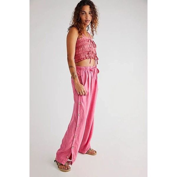 Free People new FREE PEOPLE Lucky One Tencel Pants In Giggles wide leg S