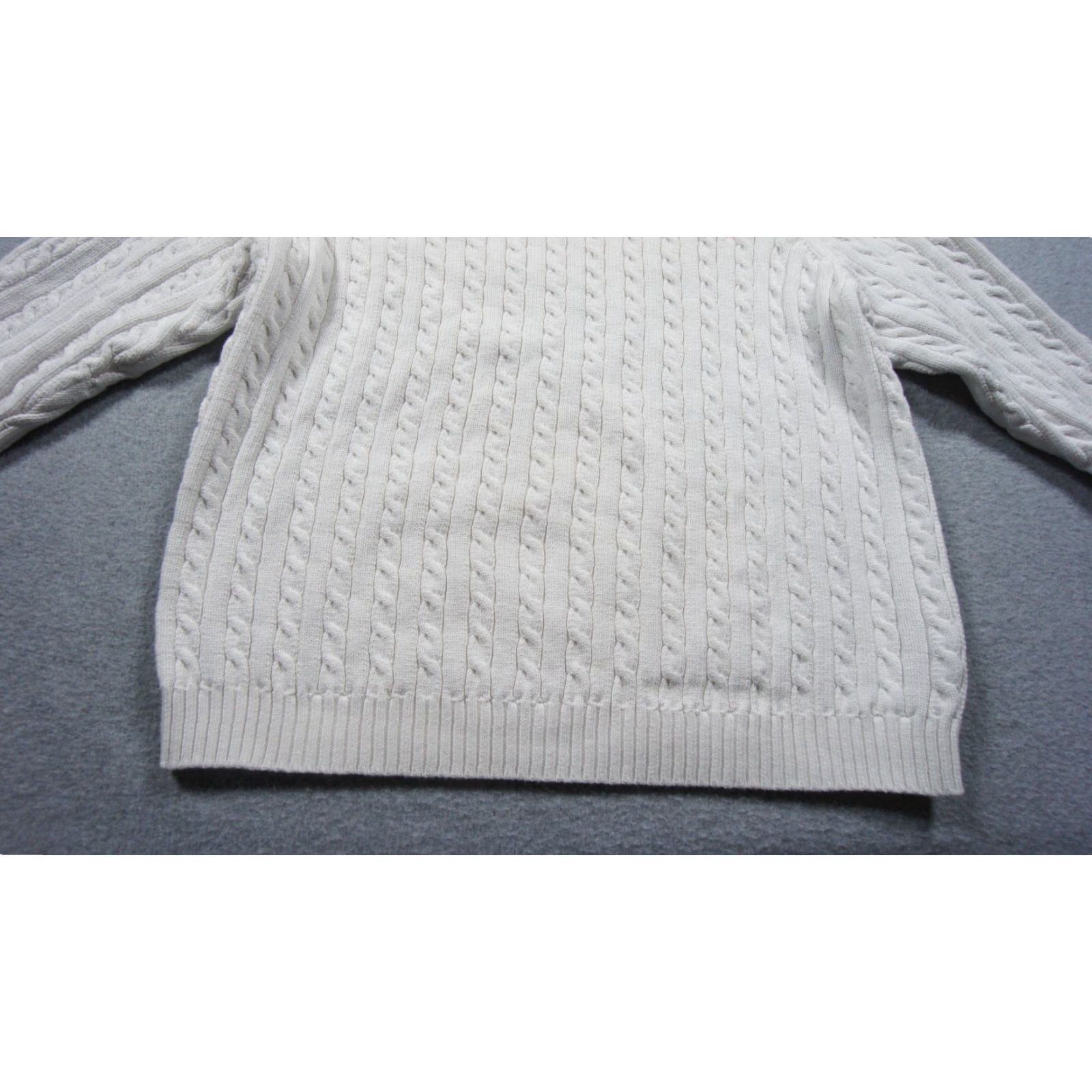 Ralph Lauren Lauren Ralph Lauren Sweater Womens 2X White Cable Knit Pullover Cotton Ladies Shirt Size XXL / US 16-18 / IT 52-54 - 5 Thumbnail