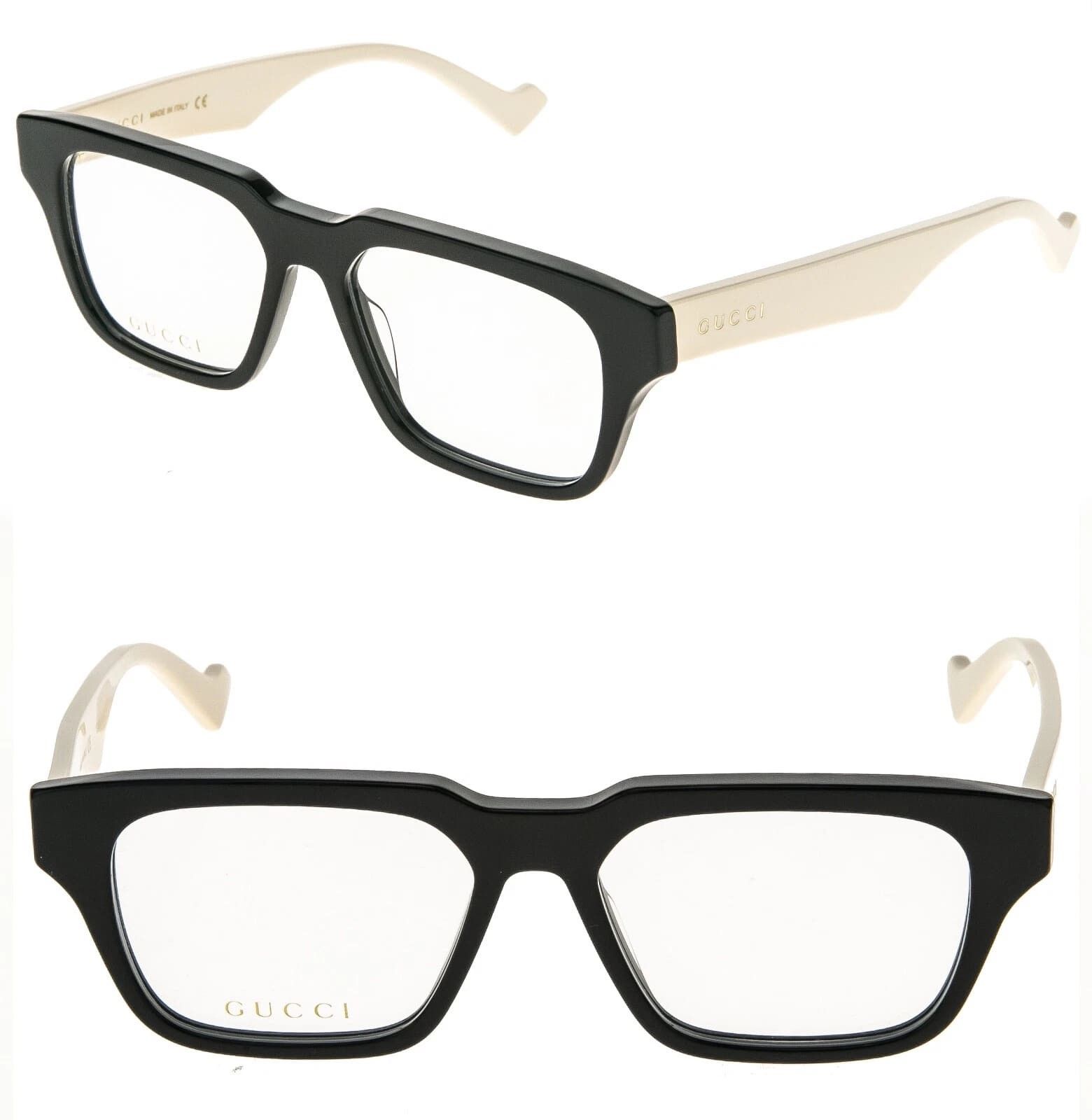 Gucci GUCCI GG0963O 0963 Black White Rectangular Eyeglasses 002 Size ONE SIZE - 1 Thumbnail