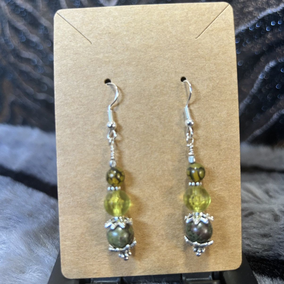 Handmade Handcrafted genuine blood stone dragon vein agate earrings Size ONE SIZE - 2 Thumbnail