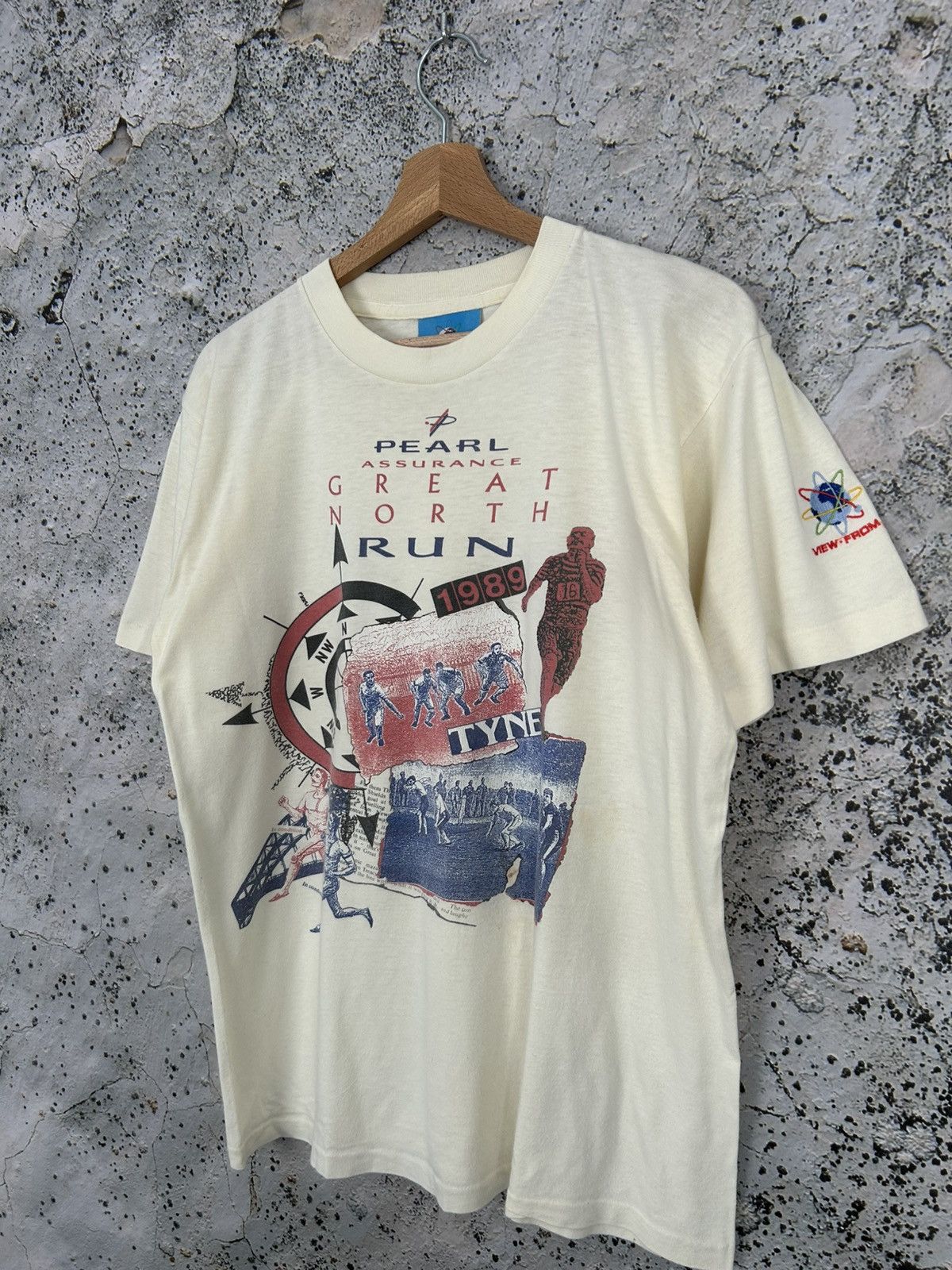 Vintage Vintage Great North Run 1989 Archive Marathon Graphic Tee Size US M / EU 48-50 / 2 - 2 Thumbnail