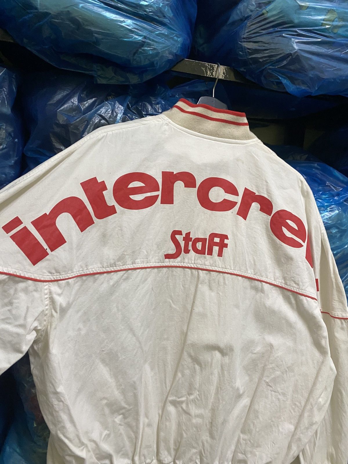 Japanese Brand Vintage Intercrew Staff Jacket White Red Trim Cotton Size US L / EU 52-54 / 3 - 6 Thumbnail