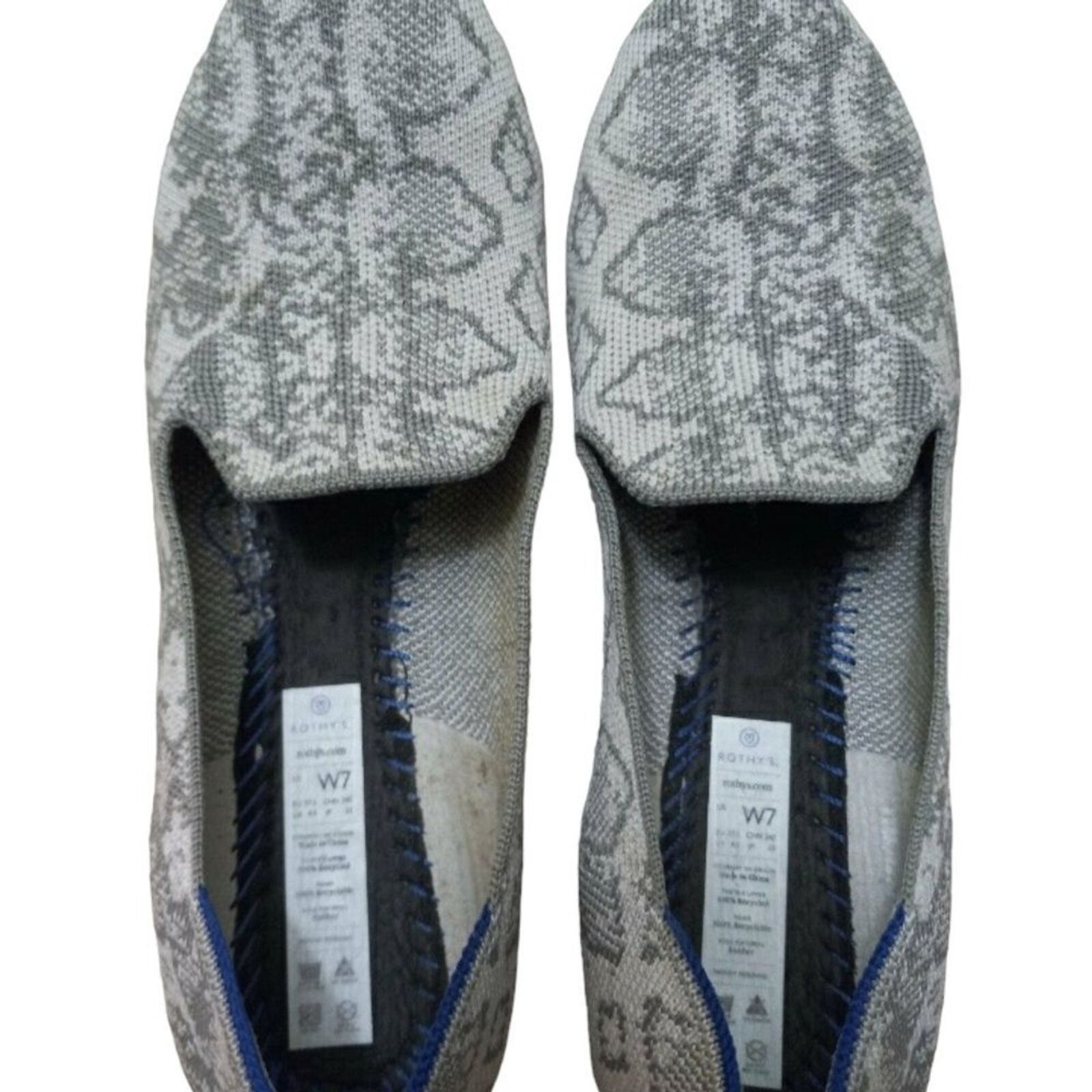 Other Rothy's The Loafer Ivory Grey Snake New Years Flats 7 Size US 7 / IT 37 - 4 Thumbnail