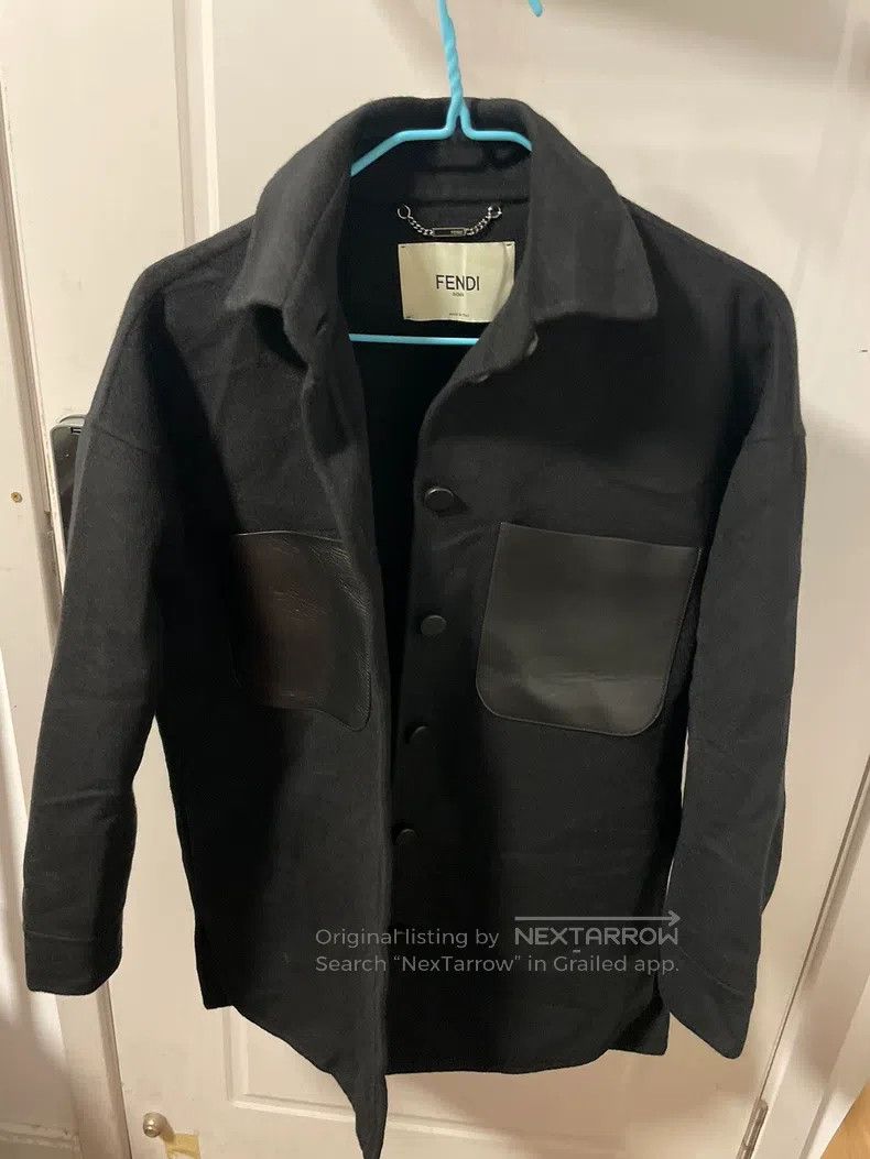 Fendi Fendi Cashmere coat with black leather patch pockets Size XS / US 0-2 / IT 36-38 - 4 Thumbnail