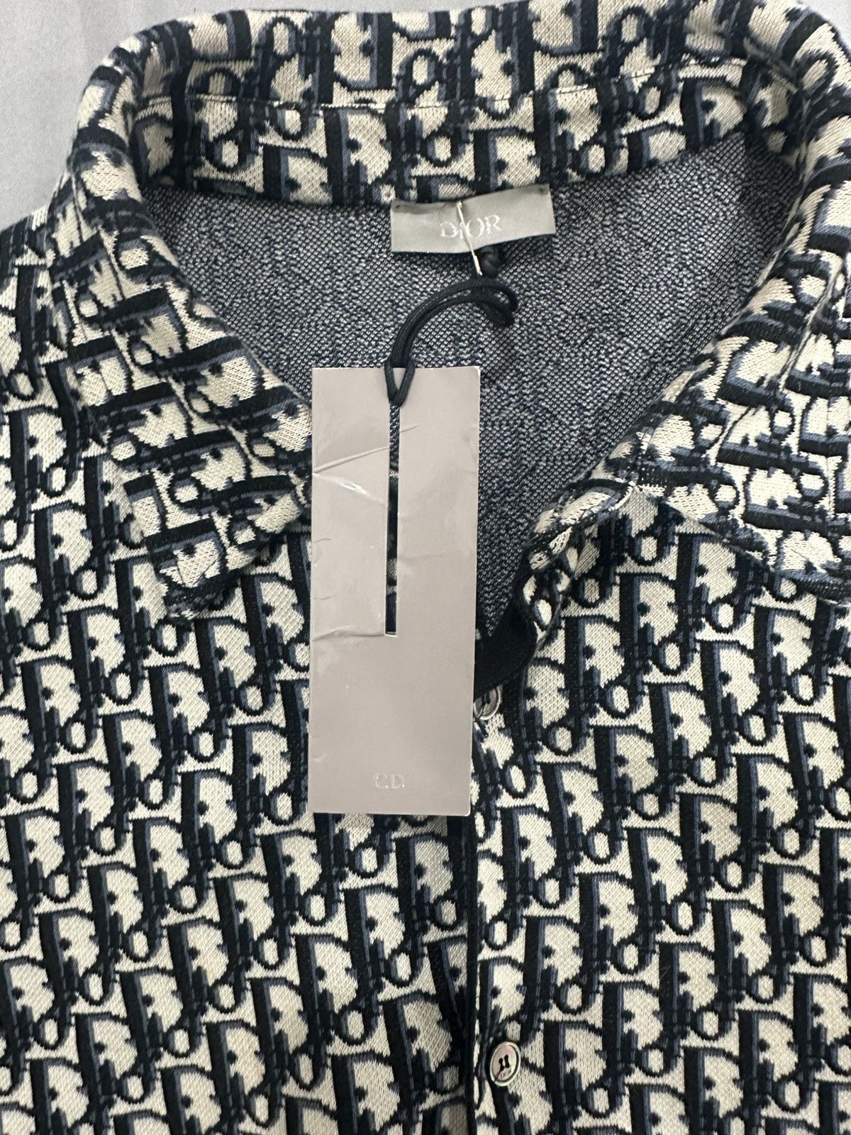 Dior Dior Oblique Overshirt Navy Blue Cotton Jacquard Size US L / EU 52-54 / 3 - 4 Thumbnail