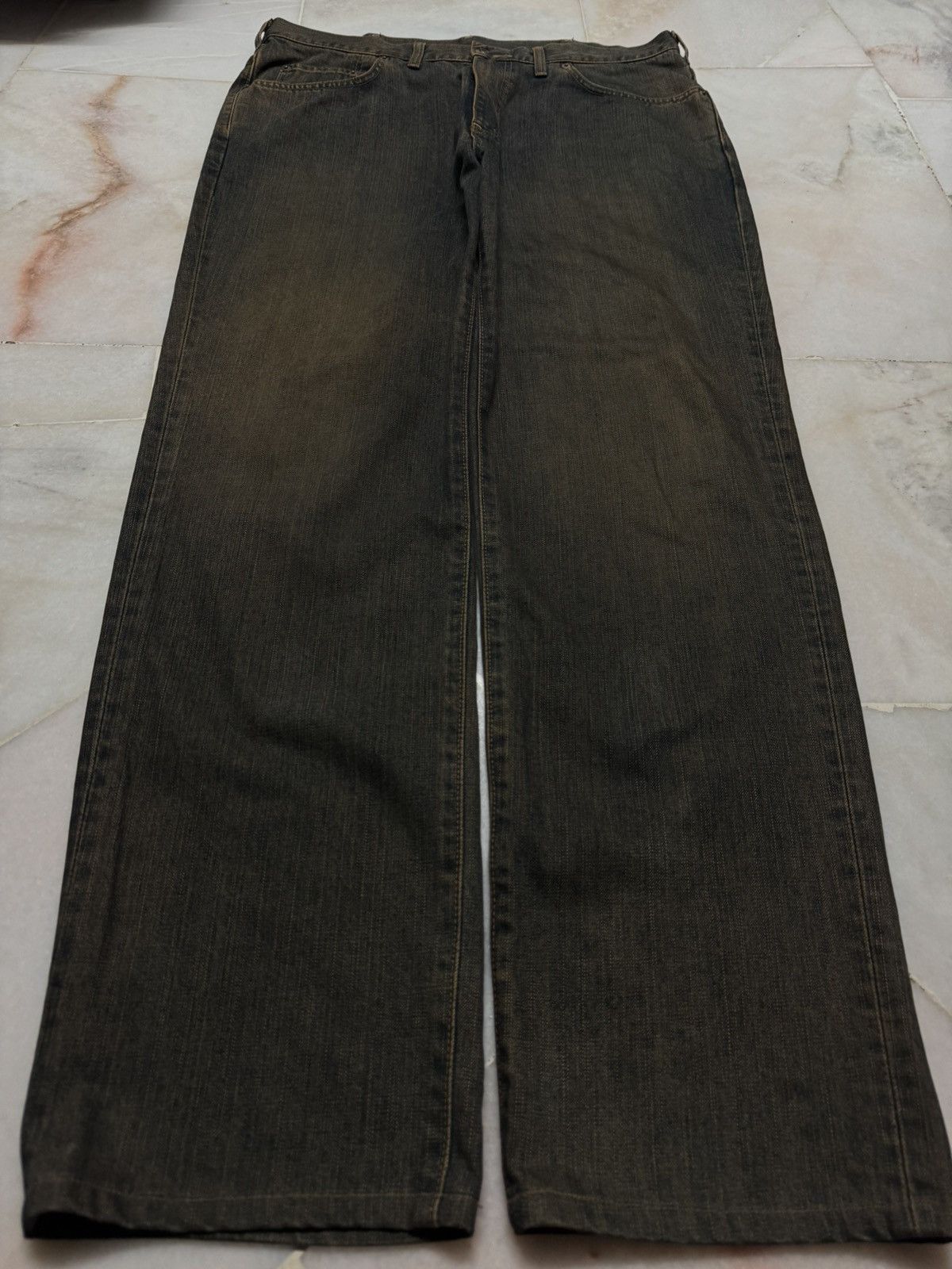 Edwin 💥SICK💥Vintage 503 Regular Rusty Insane Dark Mud Washed Jeans Size US 34 / EU 50 - 8 Thumbnail