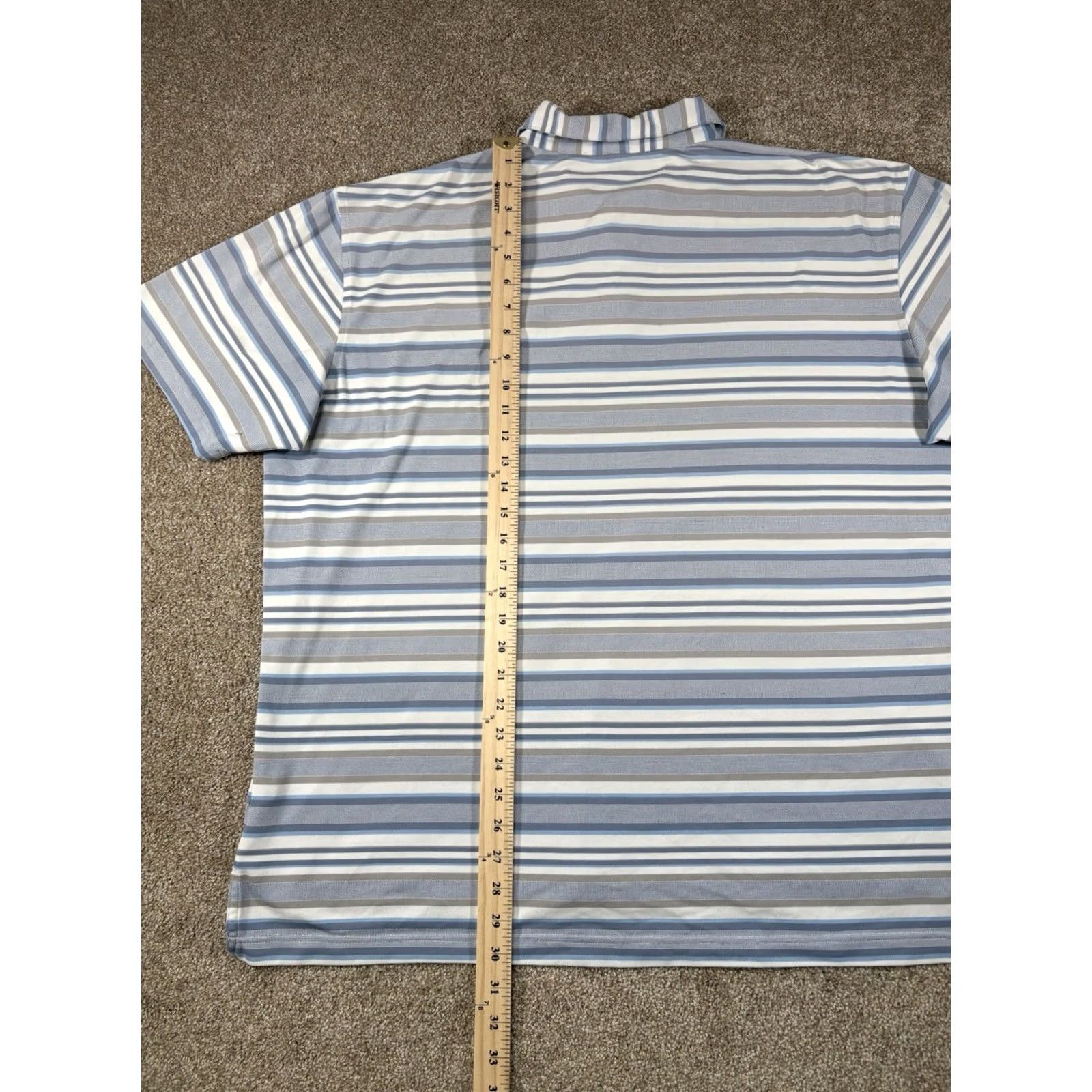 Peter Millar Peter Millar Polo Shirt Blue White Striped Embroidered Performance Golf • Sz XL Size US XL / EU 56 / 4 - 6 Thumbnail