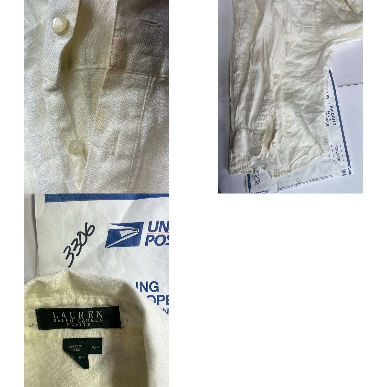 Ralph Lauren Lauren Ralph Lauren Exclusive 100% Linen Shirt Button Down Yellow Petite Size XXS / US 00 / IT 34 - 8 Thumbnail