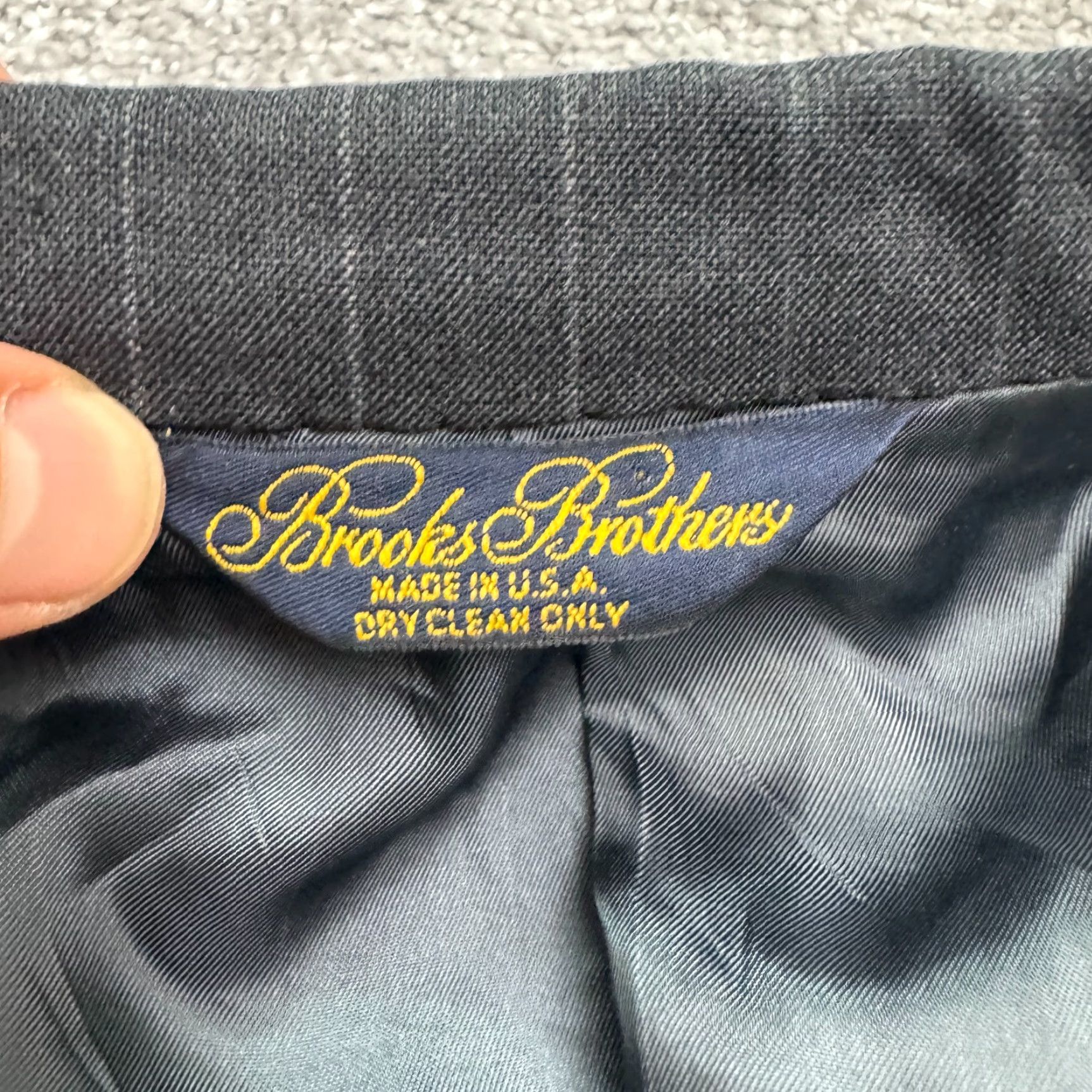 Brooks Brothers VINTAGE Brooks Brothers Blazer Jacket Mens 44L Wool Striped Single-Breasted 2-Button Gray 90s Classic Workwear Suit-Style Size 44R - 6 Thumbnail