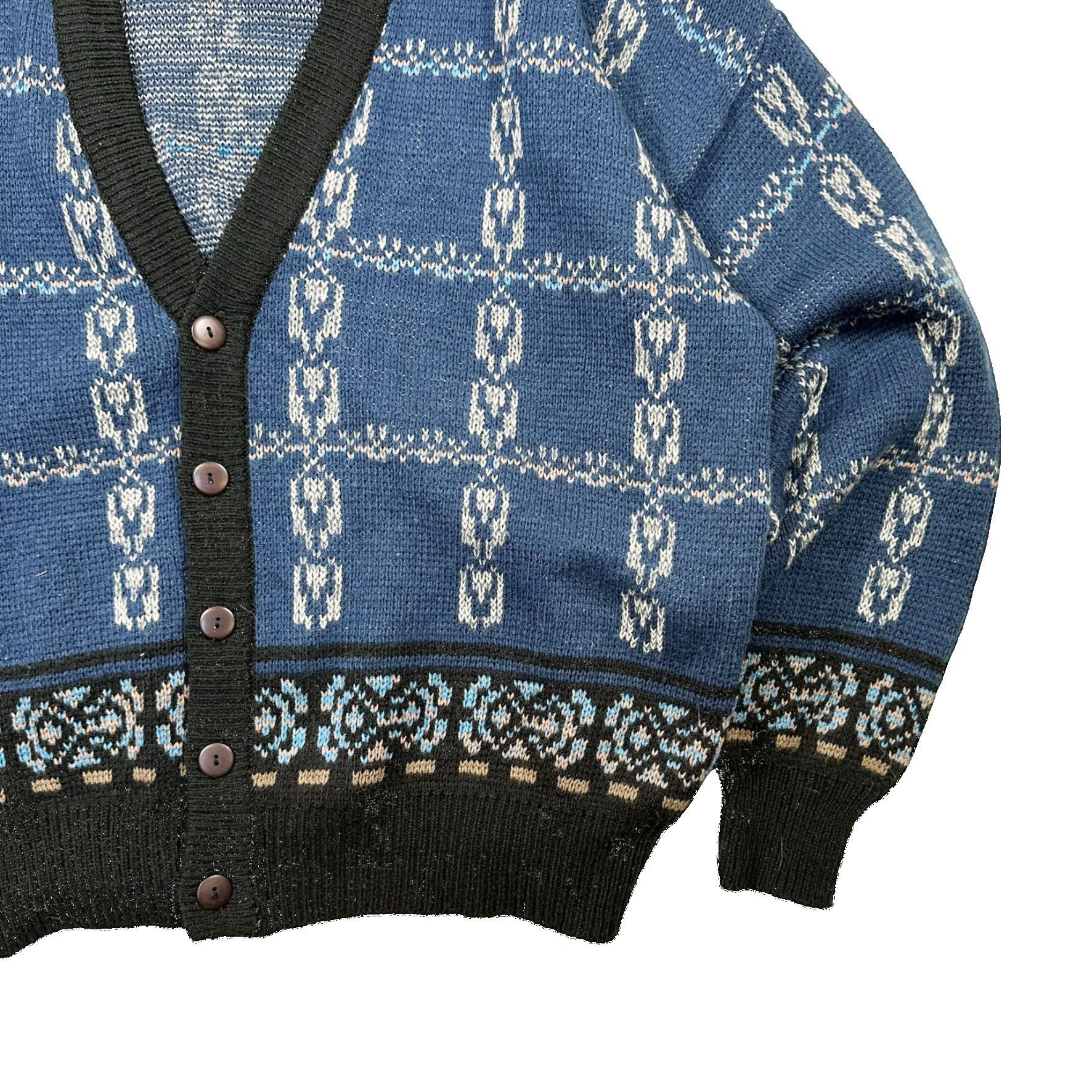 Vintage Vintage 90s Gitano Big Patterned Knit Cardigan Sweater Size US XL / EU 56 / 4 - 3 Thumbnail