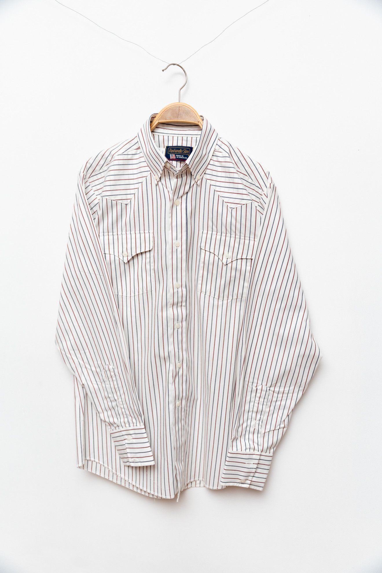 Other VINTAGE Panhandle Slim Western Shirt | Striped Americana 80s Size US M / EU 48-50 / 2 - 5 Thumbnail