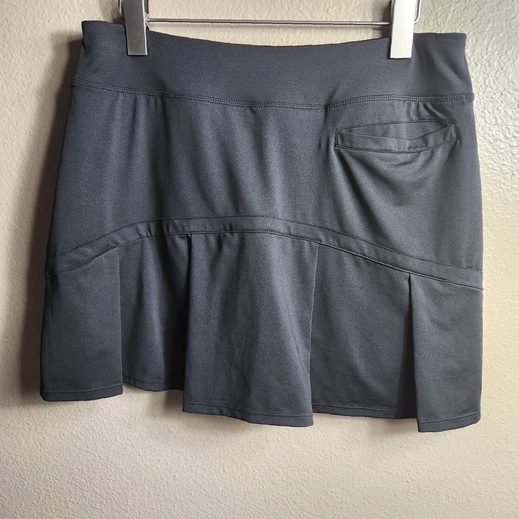 Vintage Womens Skort Black Back Pleat Tennis w/Pockets Size L - Tennis Athleisure Skort with Pockets, Black, L, Womens, Regular Fit Size ONE SIZE - 4 Thumbnail