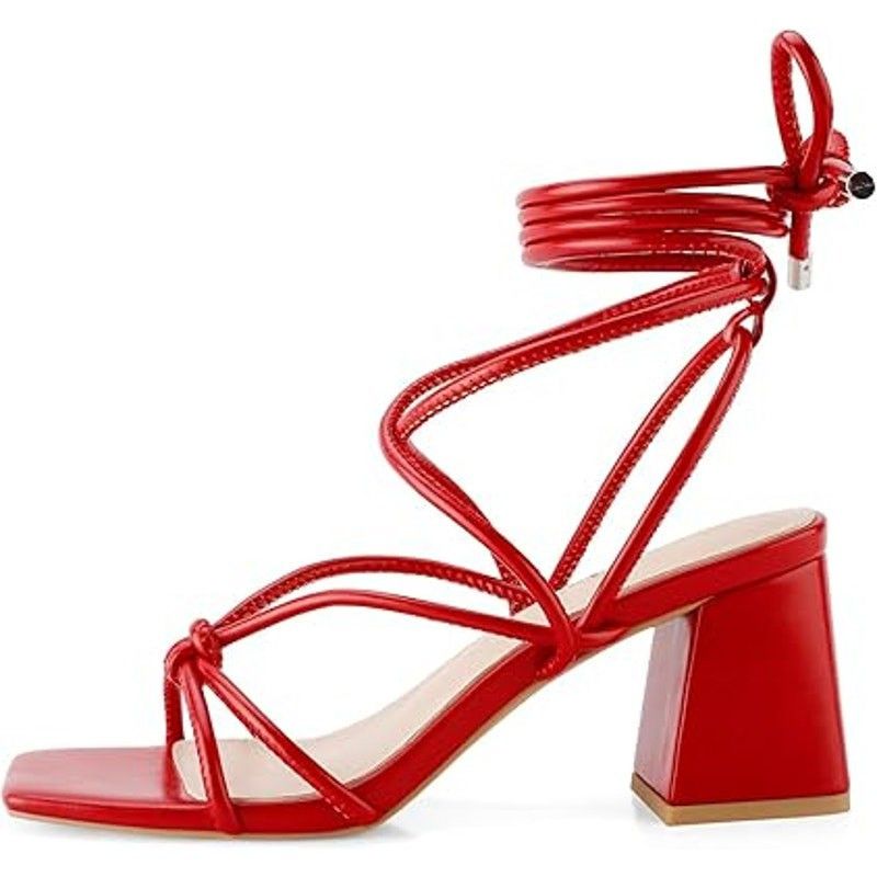 Other Shoe'N Tale Red Gladiator Lace-Up Sandals, Size 7.5 Size US 7.5 / IT 37.5 - 2 Thumbnail