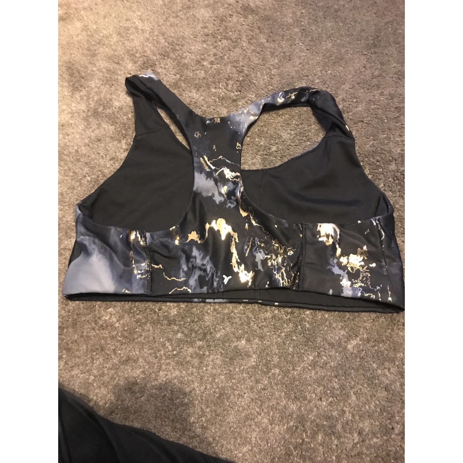 Old Navy VINTAGE Old Navy Sports Bra Racerback Pullover XXL Black Gray Gold Wireless Nylon Blend Women Bra Activewear 2XL Women's Size XXL / US 16-18 / IT 52-54 - 2 Thumbnail