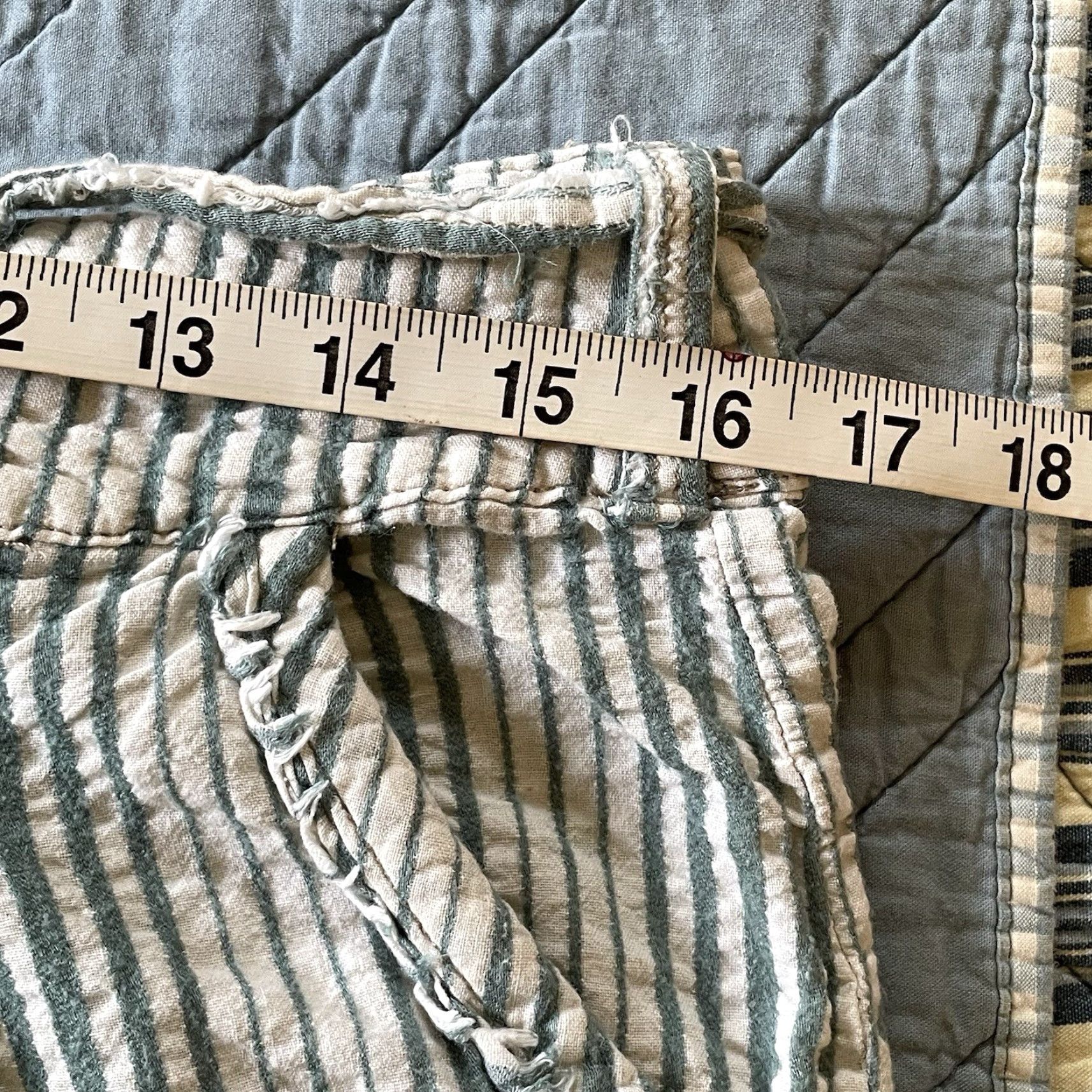Free People VINTAGE Free People Shorts Womens 8 Green Stripe Button Coastal Scandi Summer Cotton 100% Cotton Boho Beach Size 30" / US 8 / IT 44 - 5 Thumbnail