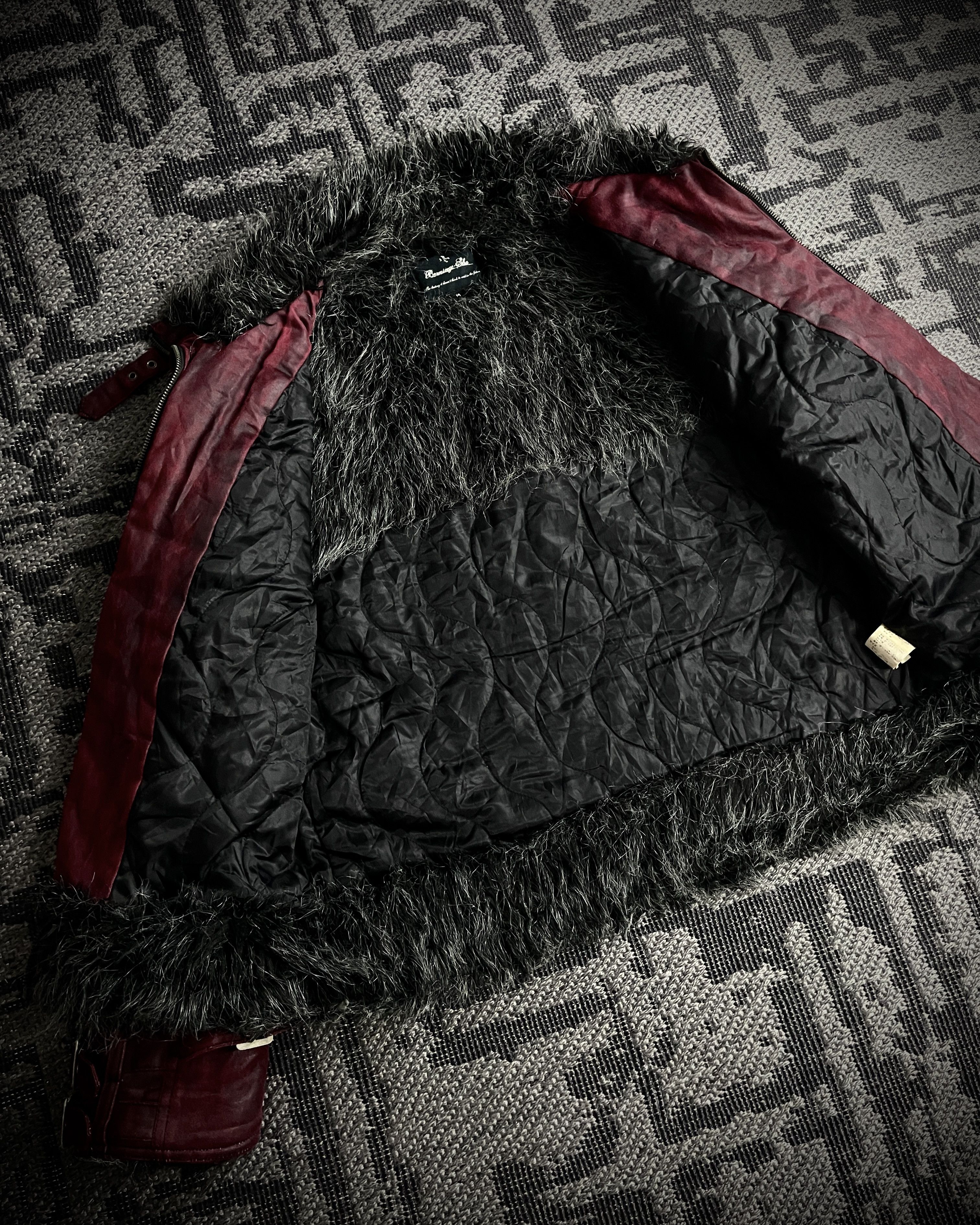 BERNINGS SHO Bernings Sho Deep Red Coated Faux Fur Jacket Size US M / EU 48-50 / 2 - 8 Thumbnail