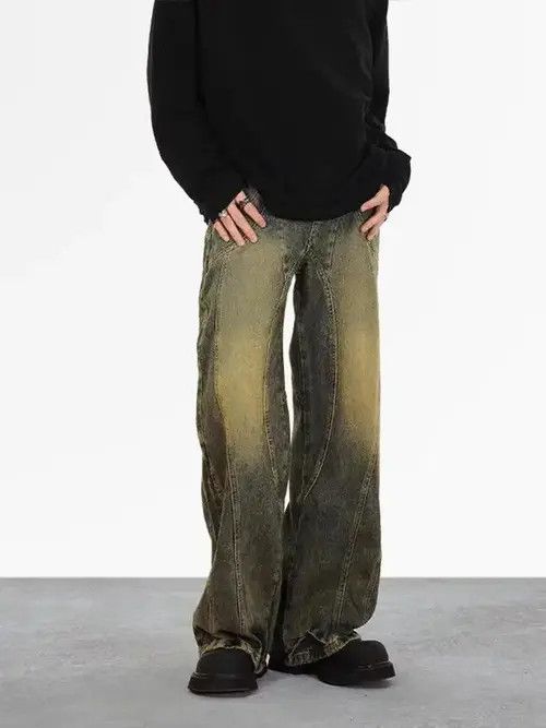 Japanese Brand Vintage straight-leg draped jeans Size US 32 / EU 48 - 7 Thumbnail