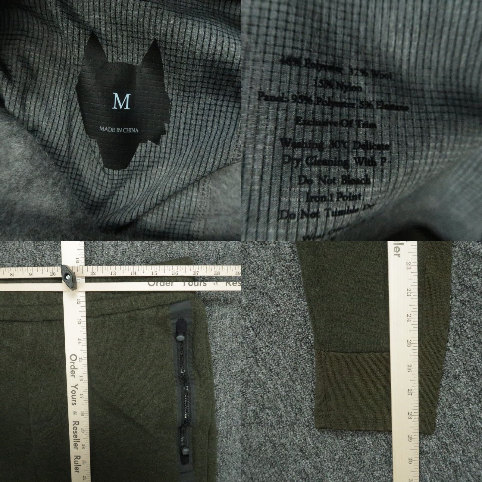 Vintage Greyson Pants Men M Green Sequoia Wool Blend Joggers Training Zip Pockets Slim Athletic 29in Inseam Size US 31 - 8 Thumbnail