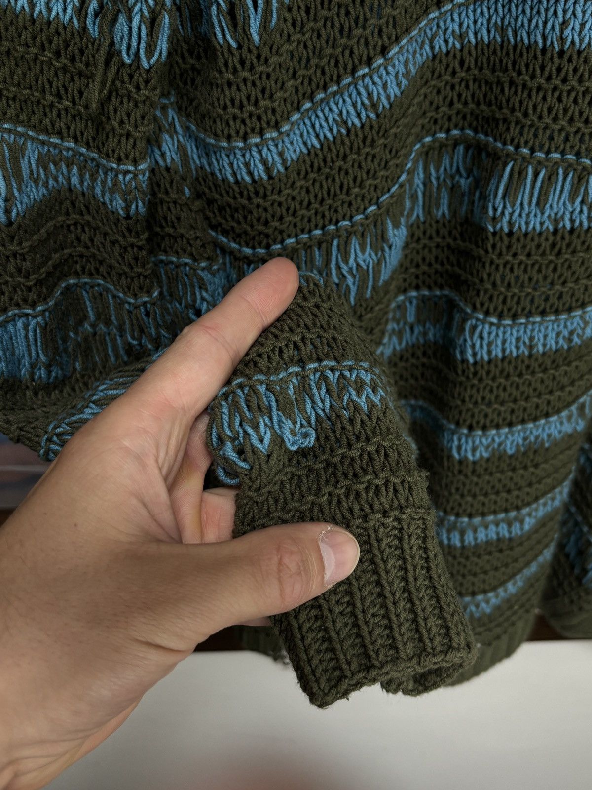 Acne Studios Acne Studios Distressed Crochet Mesh Knit Vintage Sweater Size US XS / EU 42 / 0 - 9 Thumbnail