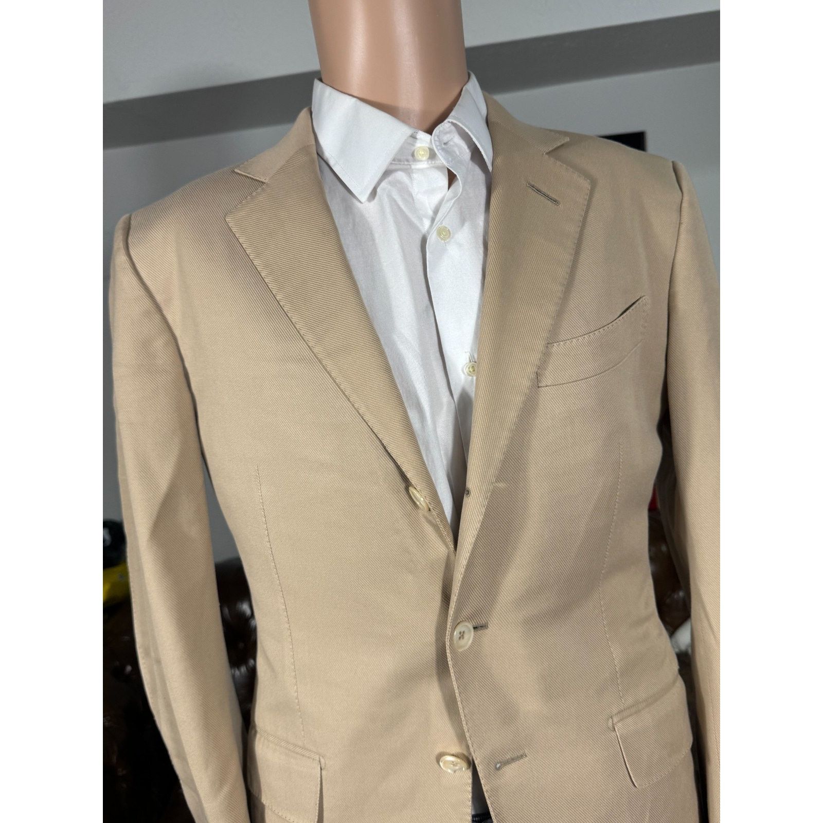 Tom Ford Tom Ford Khaki Cotton Blazer 48EU 38R US Notch Lapel Size 38R - 1 Thumbnail