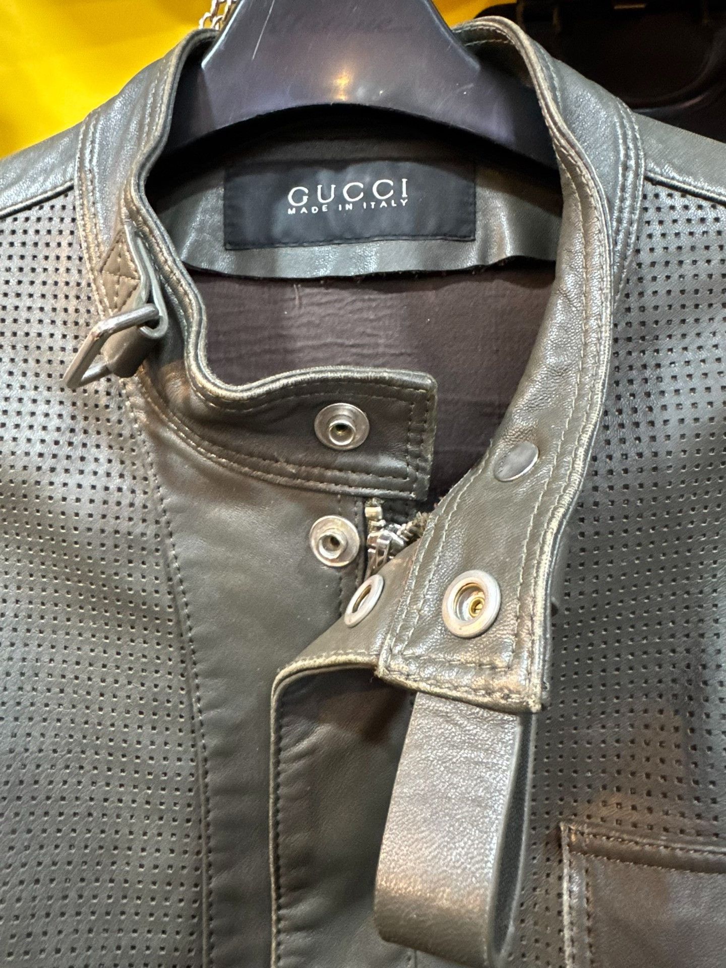 Gucci Gucci Tom Ford Perforated Lambskin Biker Jacket Size US S / EU 44-46 / 1 - 7 Thumbnail