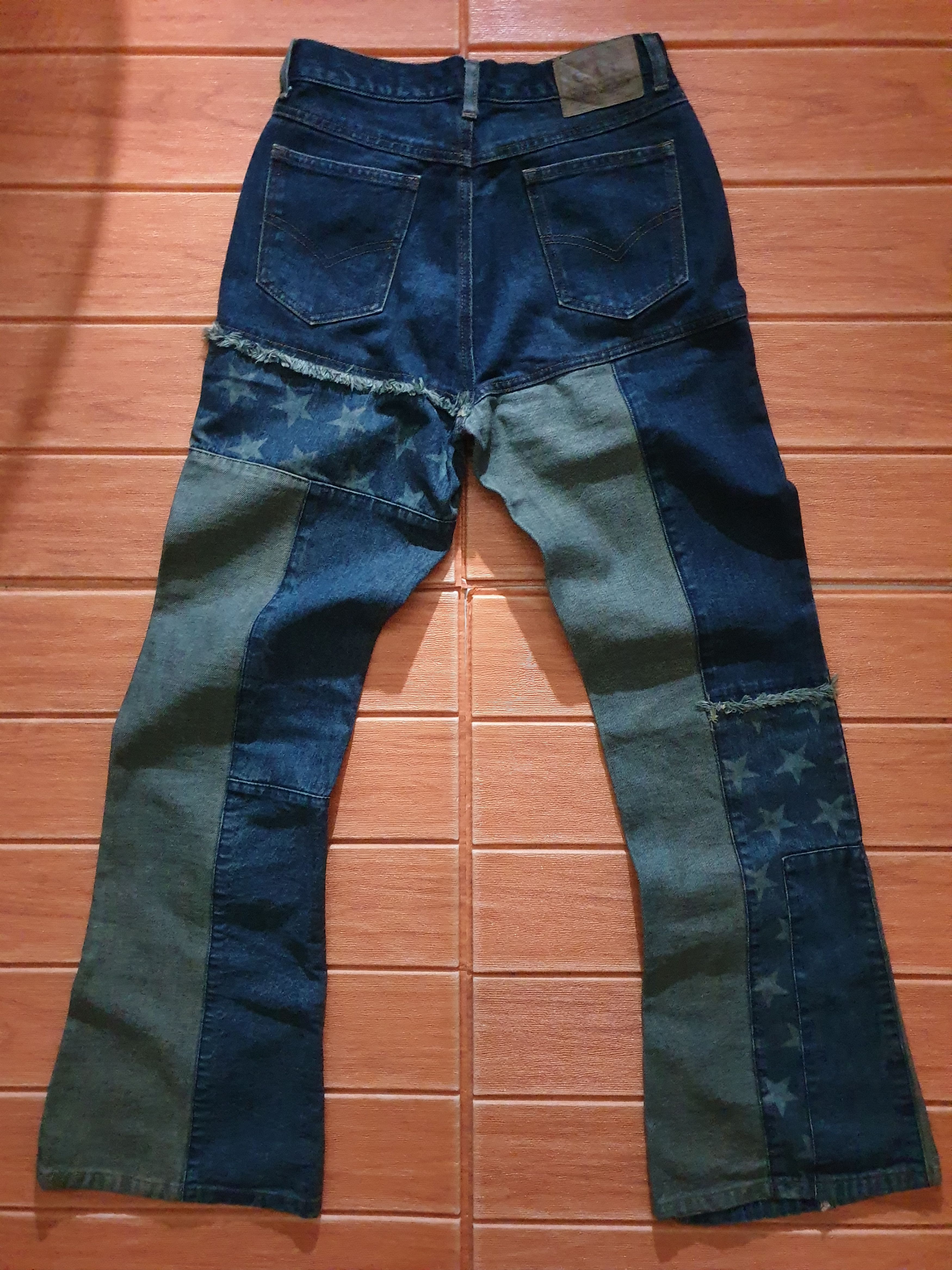 If Six Was Nine 💥Cat patchwork denim Japanese style pant Size US 27 - 10 Thumbnail
