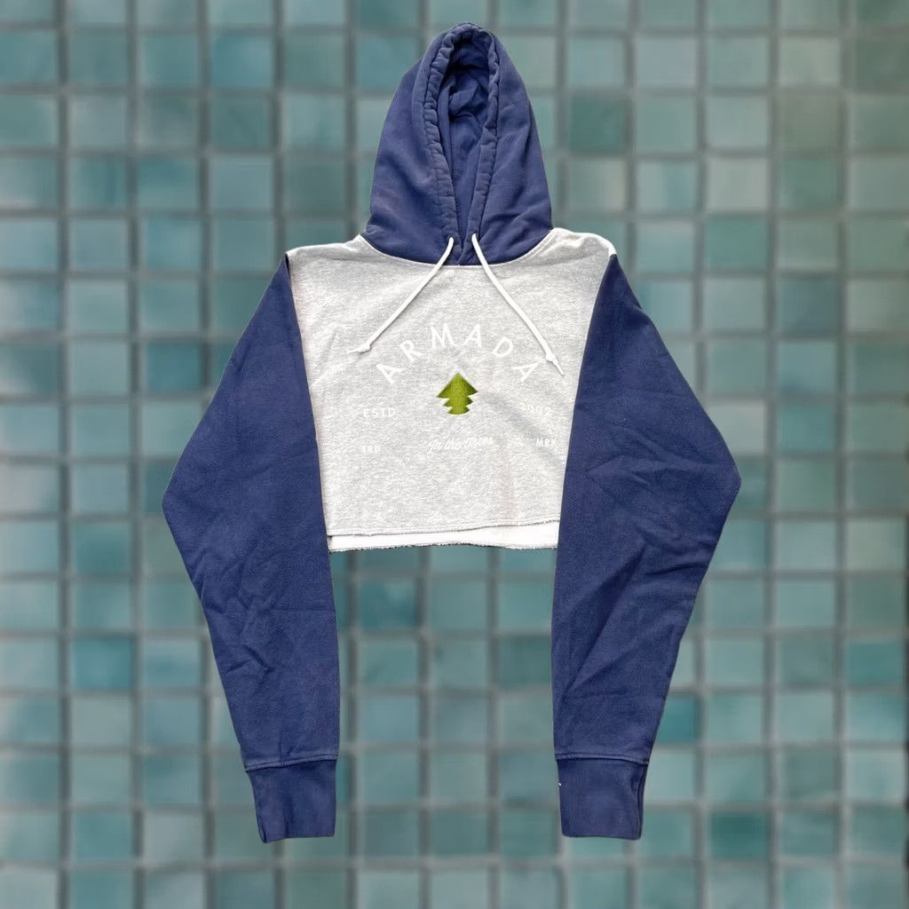 Logo 7 Armada Hoodie Womens Small Gray Cropped Embroidered Logo Pullover Ski Snow Size S / US 4 / IT 40 - 1 Thumbnail