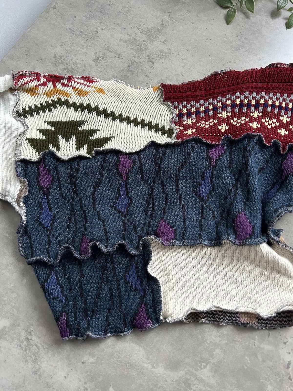 Japanese Brand × Vintage Vintage amazing wool combination top Size XS / US 0-2 / IT 36-38 - 10 Thumbnail