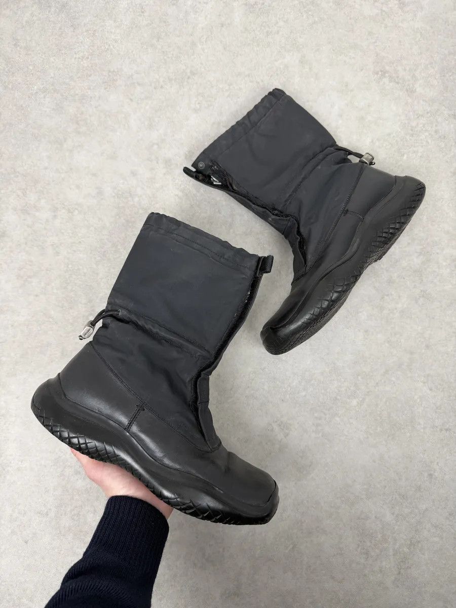 Prada FW1999 Prada Black Hybrid Leather Boots Size US 10 / EU 43 - 1 Thumbnail