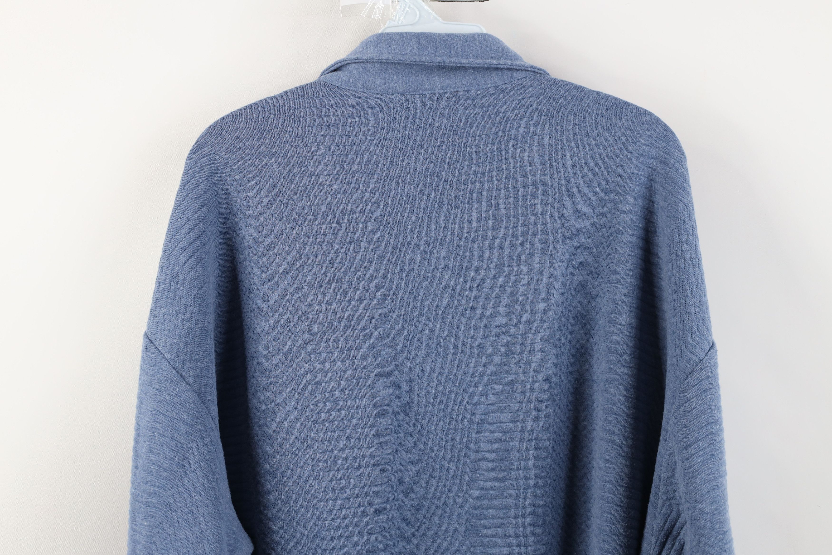 Vintage Vintage 90s Streetwear Ribbed Knit Pullover Polo Shirt Blue Size US XL / EU 56 / 4 - 11 Thumbnail