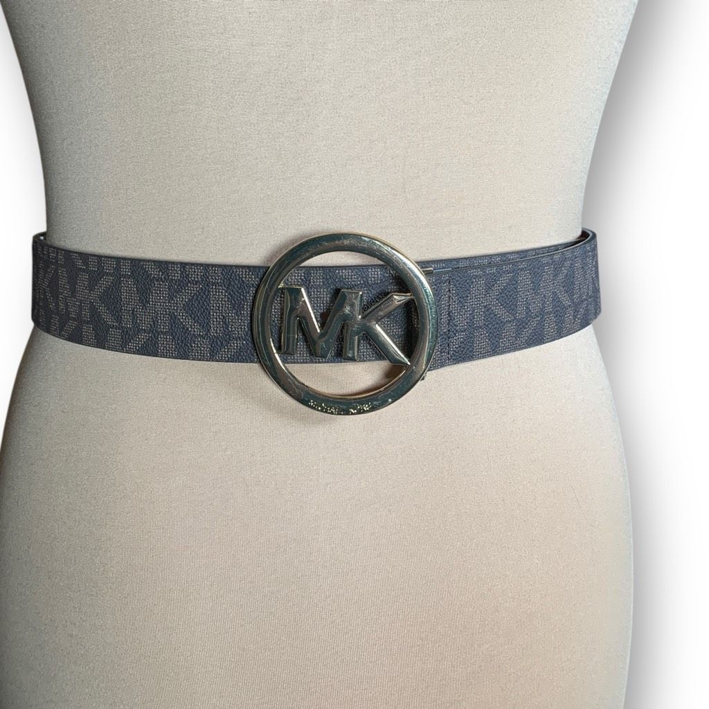 Michael Kors Michael Michael Kors Chocolate Logo Belt Statement MK Buckle Size ONE SIZE - 9 Thumbnail