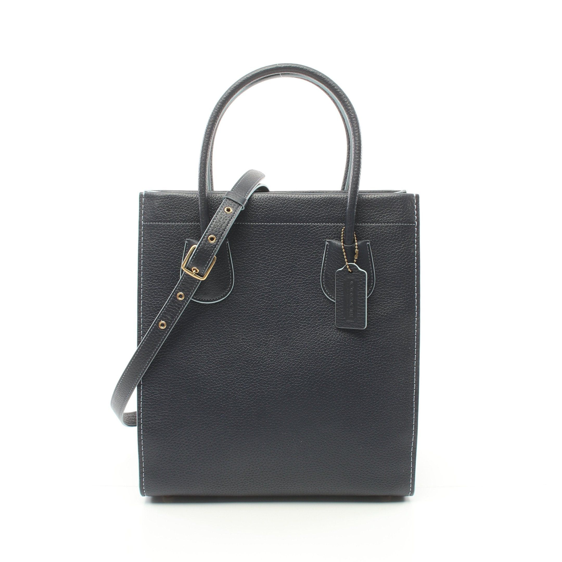 image of Coach Cashin Carry Tote 29 Handbag Tote Bag Leather Navy Light Blue 2Way, Women's