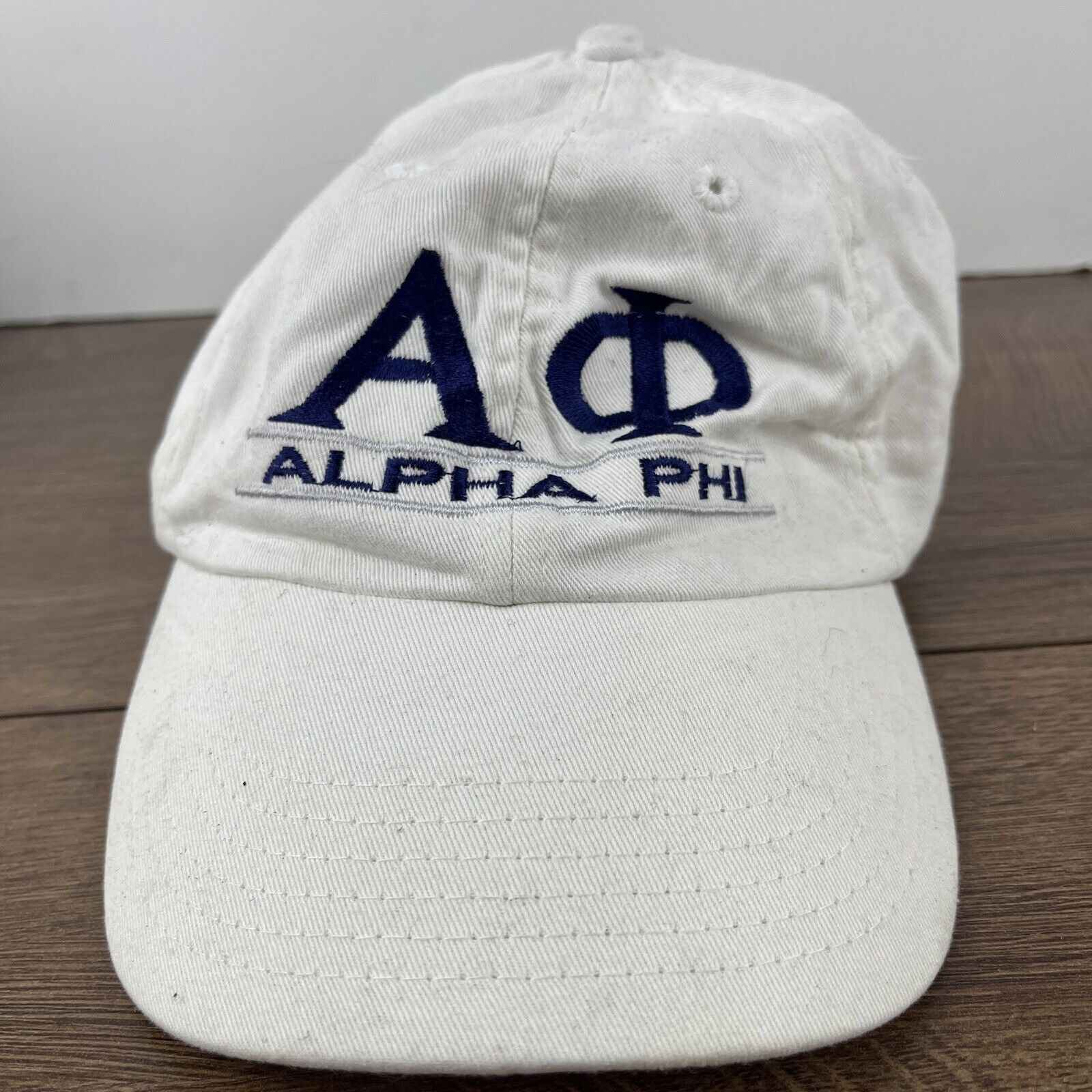 Other Alphi Phi Hat White Hat Adjustable Adult Size Hat White Cap Size ONE SIZE - 4 Thumbnail