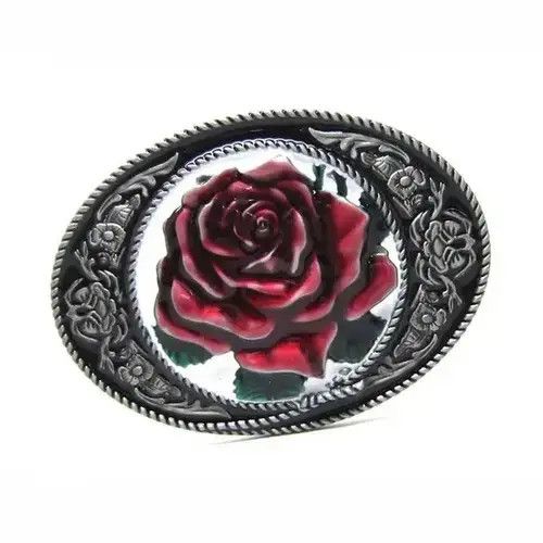 Other Metal Floral Red Roses belt buckle ( no belt ) Size ONE SIZE - 3 Thumbnail