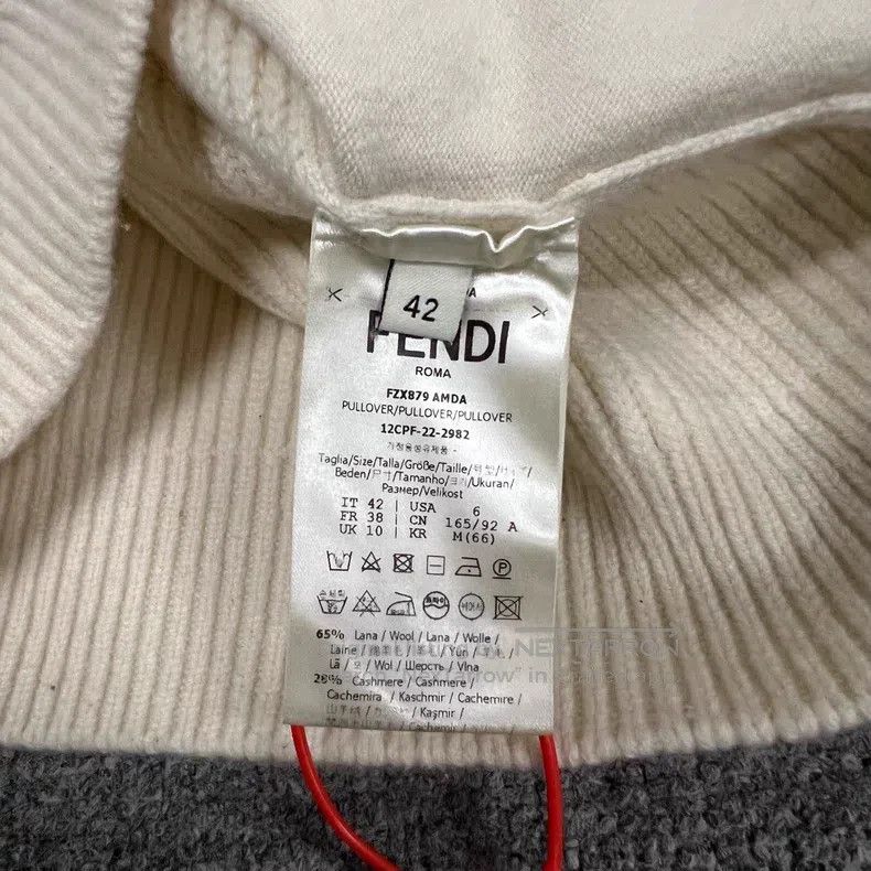 Fendi Fendi Pearl white irregular cashmere knitted sweater 25th Size S / US 4 / IT 40 - 8 Thumbnail