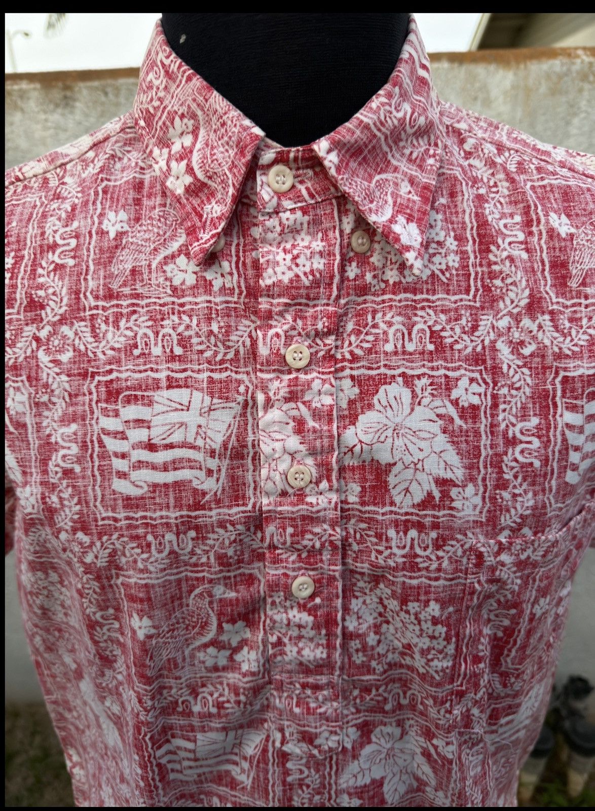 Reyn Spooner Reyn Spooner Classic Red Hawaiian Print Pullover Men's M Size US M / EU 48-50 / 2 - 3 Thumbnail