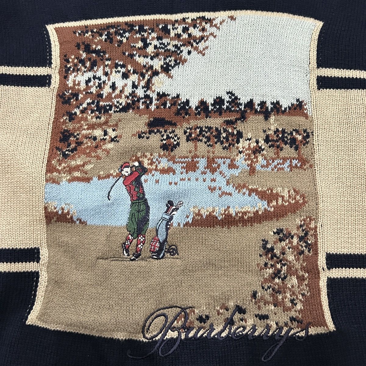 Burberry Vintage Burberrys Golf Logo Knitted Sweater Made in England Size US M / EU 48-50 / 2 - 4 Thumbnail