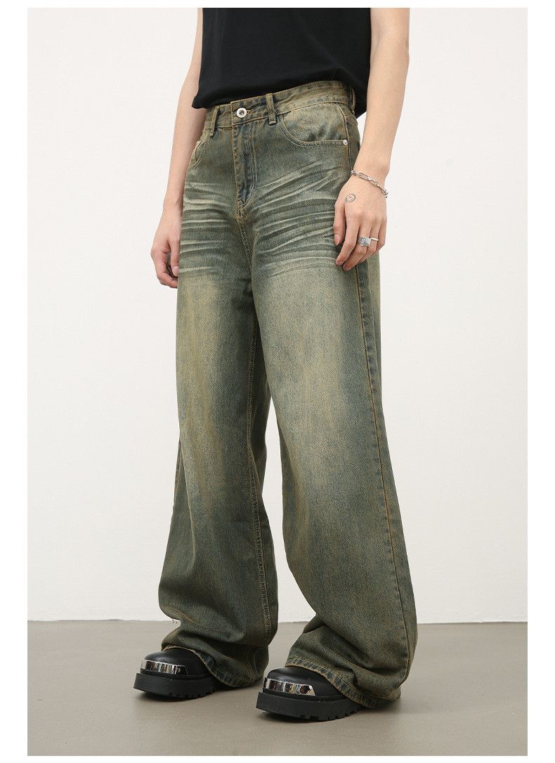 Japanese Brand × Jean Men's American retro blue washed whisker jeans Size US 33 - 5 Thumbnail