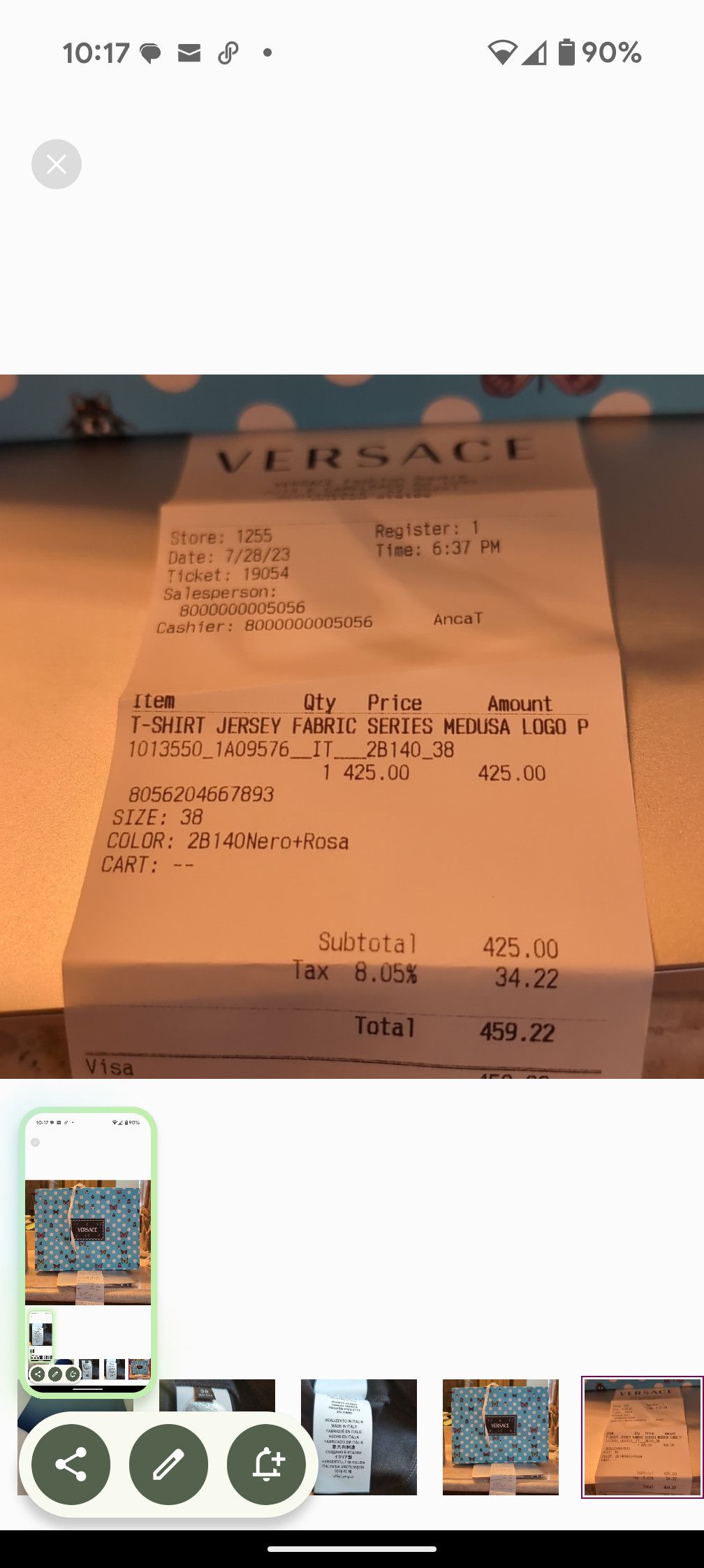 Versace Versace logo women's t shirt Size XS / US 0-2 / IT 36-38 - 8 Thumbnail