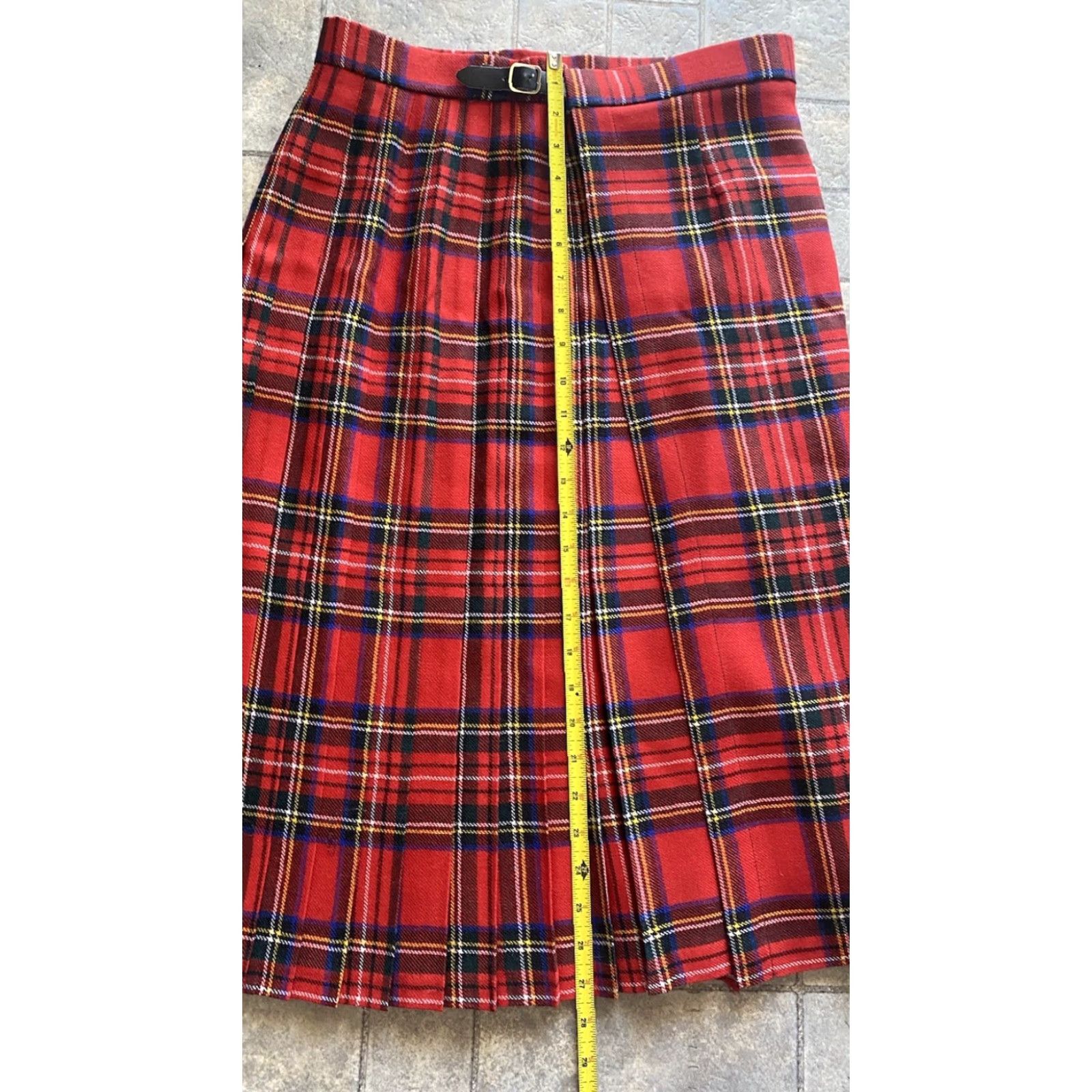 Industrie Highland Home Industries Skirt Women's 14 Red Plaid Wool Scotland 100% Pure Wool Multicolor Plaid Women Size 36" / US 14 / IT 50 - 5 Thumbnail