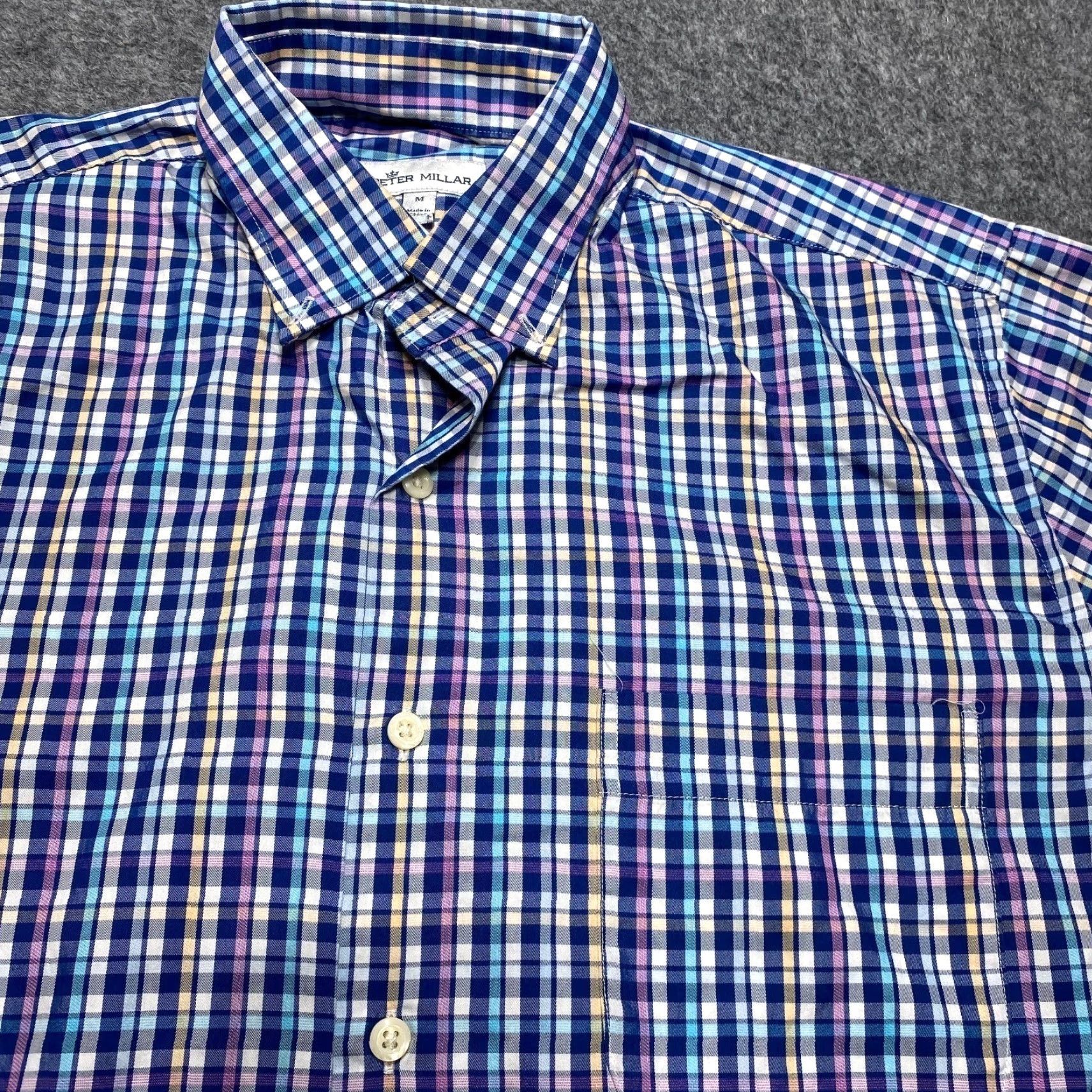 Peter Millar Peter Millar Shirt Mens Medium Blue Plaid Long Sleeve Button Down Casual Preppy Size US M / EU 48-50 / 2 - 2 Thumbnail