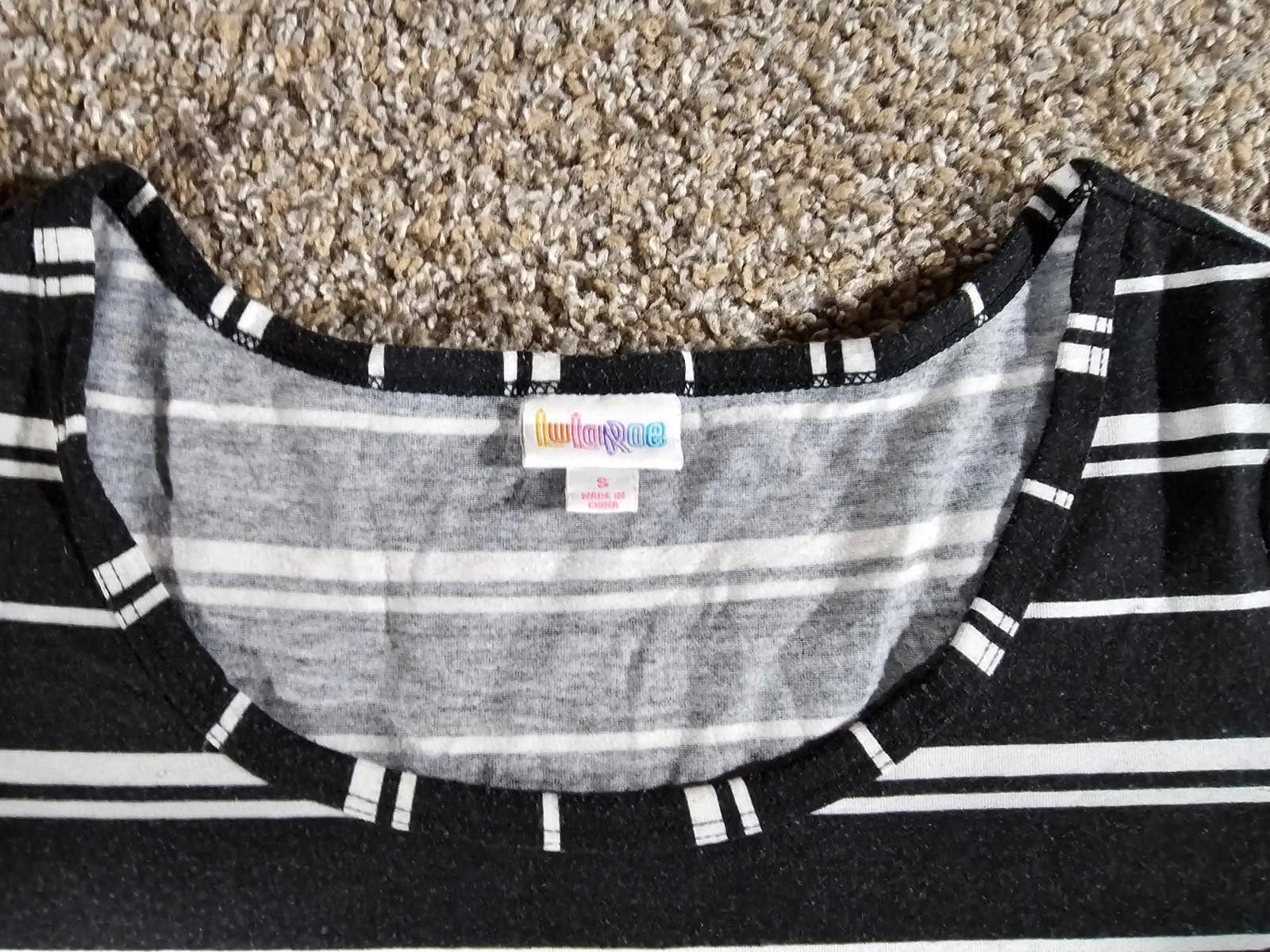 Other LuLaRoe Black White Striped Long Dress Small Size S / US 4 / IT 40 - 2 Thumbnail