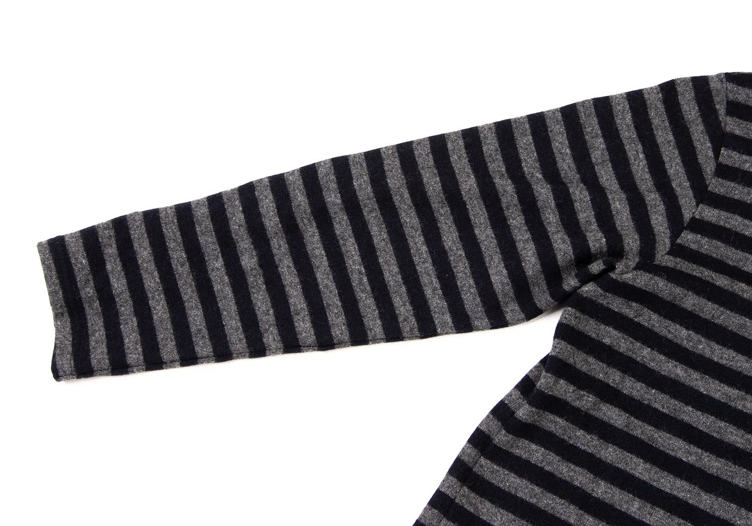 Yohji Yamamoto Altered Hem Striped Knit Top in Navy Gray Size 3 Size US M / EU 48-50 / 2 - 4 Thumbnail