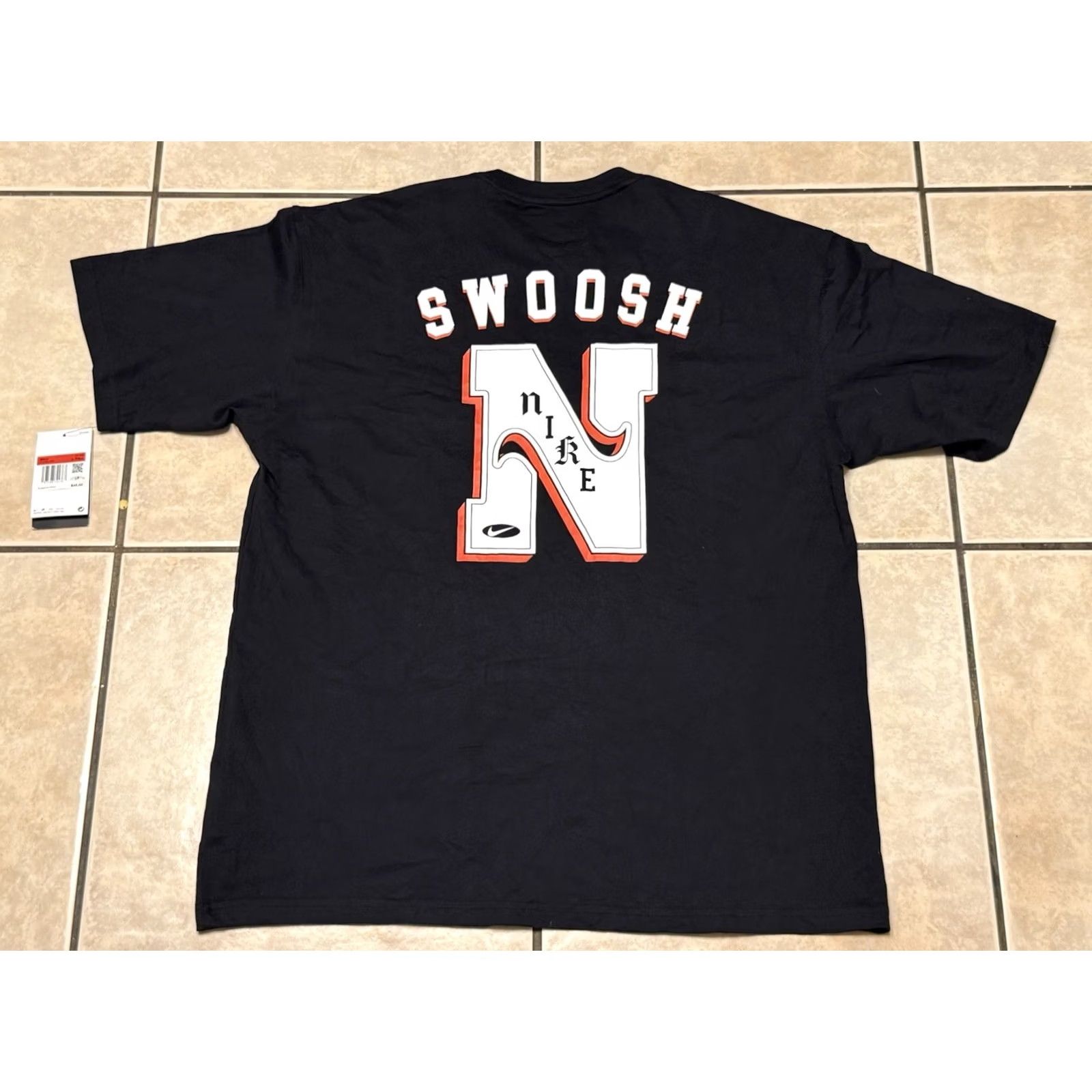 Nike Nike Air Max90 T-Shirt Large Tall Relaxed Embroidered Swoosh Graphic Black Mens 90s Size US L / EU 52-54 / 3 - 2 Thumbnail