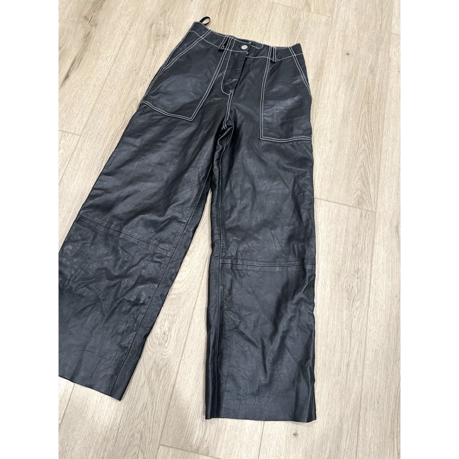 Deadwood Leather Deadwood Black Pants Cropped Women 36 Leather Size 25" / US 0 / IT 36 - 2 Thumbnail
